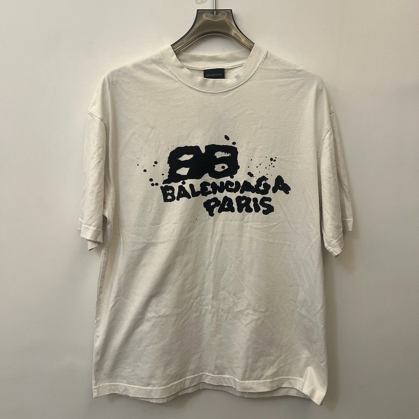 Balenciaga Balenciaga Paint Splatter Logo T-Shirt Size S Size US S / EU 44-46 / 1 - 1 Thumbnail