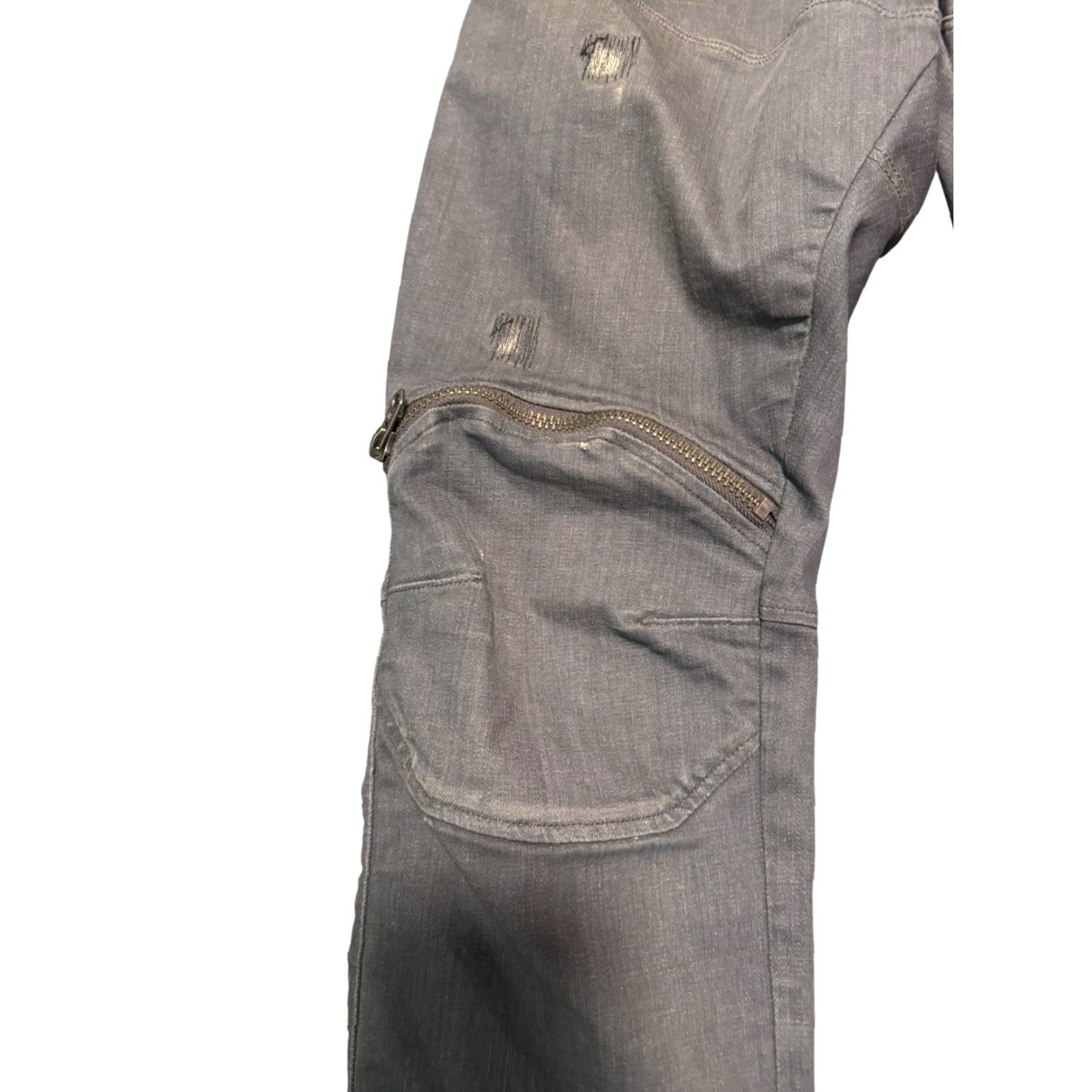 Vintage G-Star RAW 5620 3D Zip Knee Skinny Jeans Grey Distressed Moto Men’s 34x32 Size US 34 / EU 50 - 4 Thumbnail