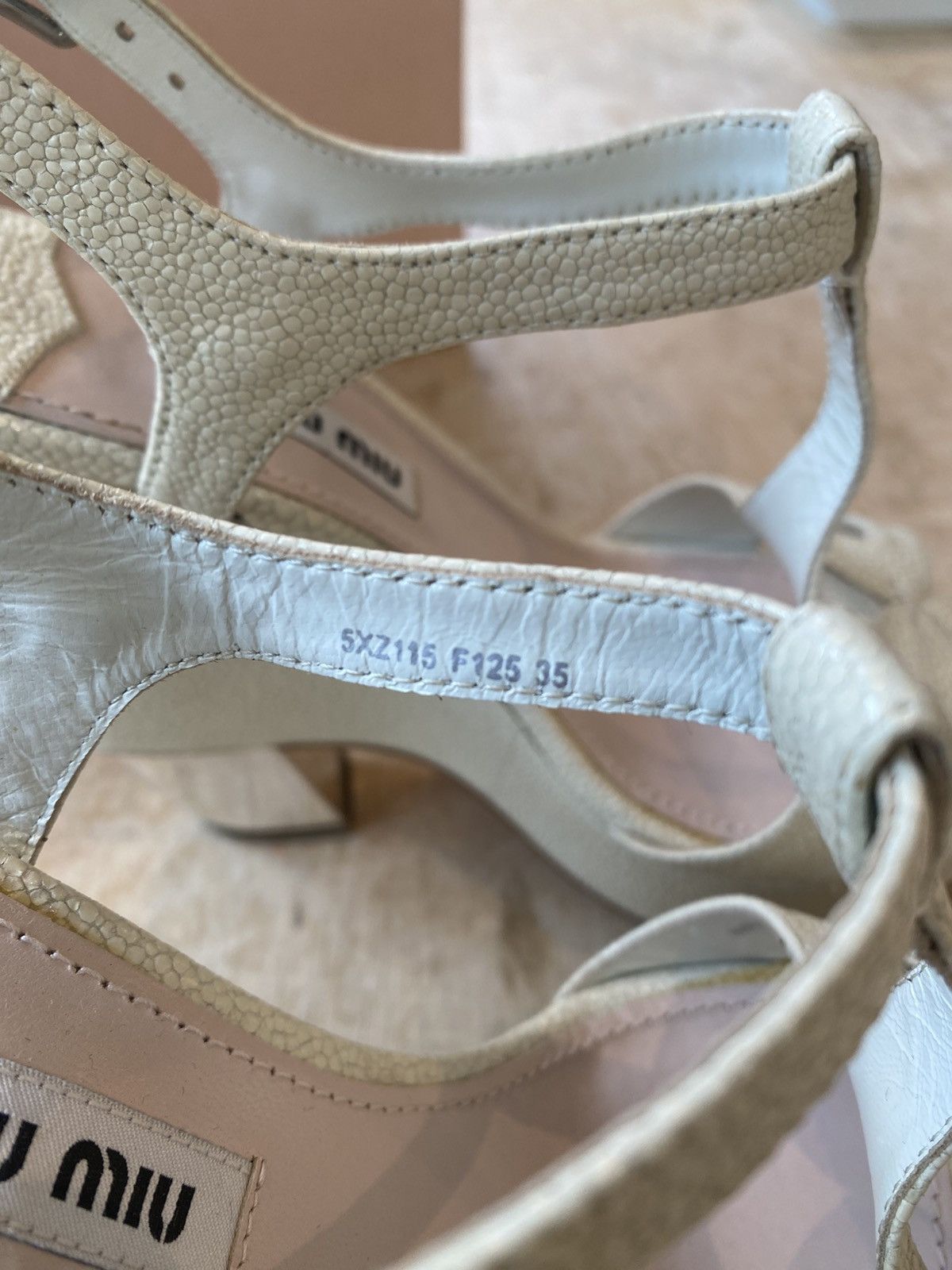 Miu Miu Miu Miu Leather Strap Block Heel Sandals Size US 4 / IT 34 - 7 Thumbnail