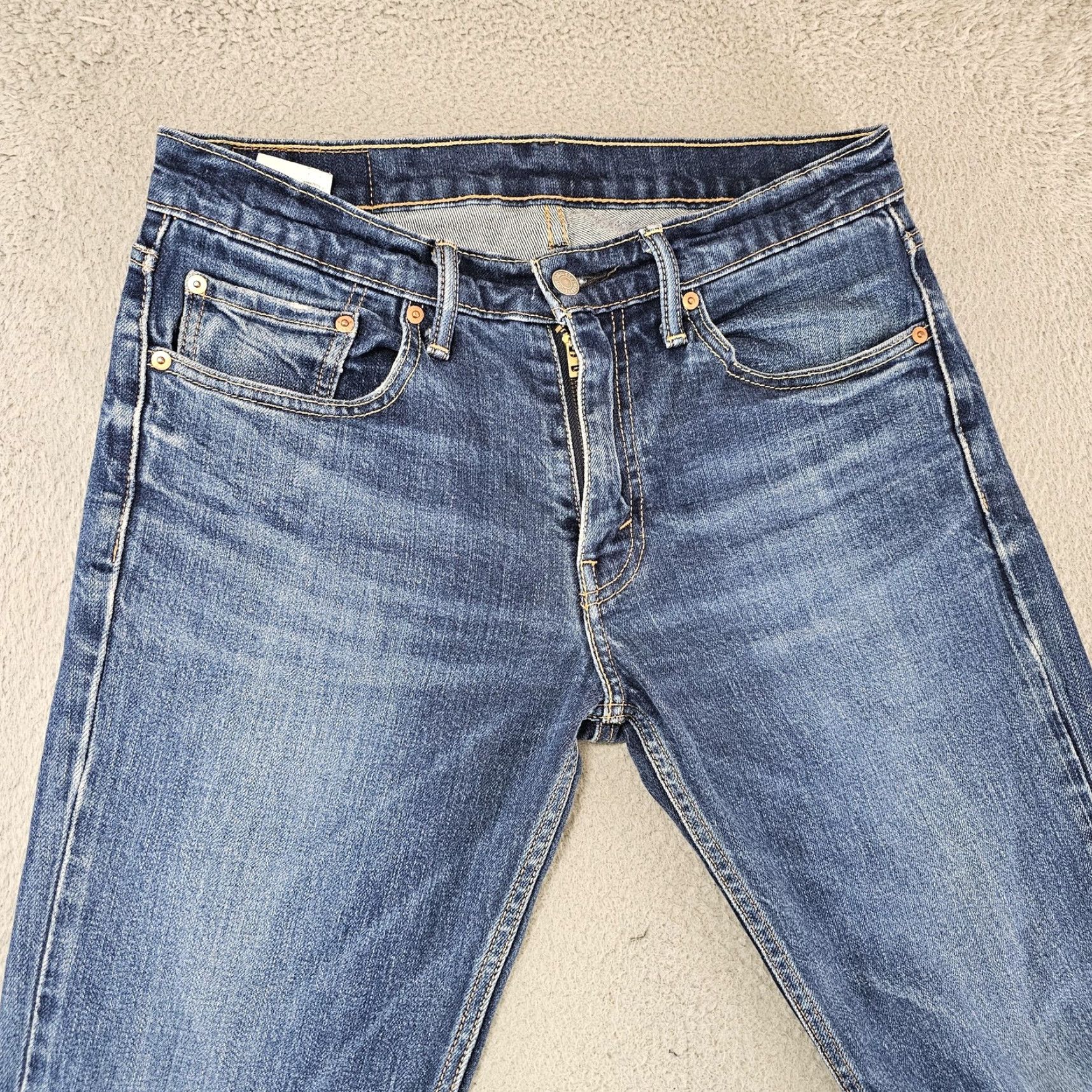 Levi's Levis 511 Jeans Mens 32x30 Denim Slim Stretch Tapered Distressed Pockets Zip Fly 32 Blue Mens Regular 30 In Size US 32 / EU 48 - 2 Thumbnail