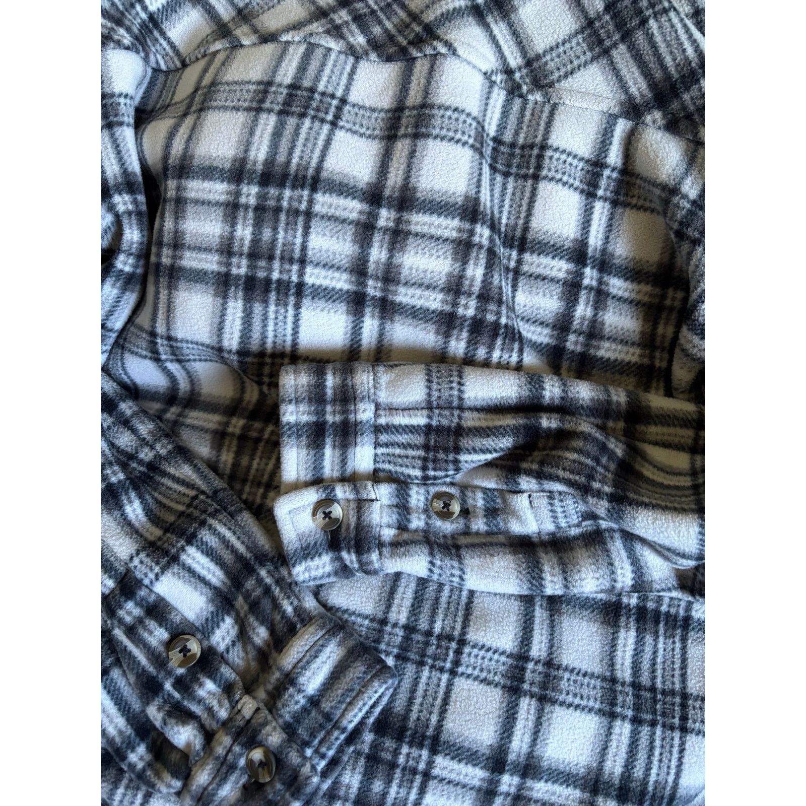 Sage Sage Plaid Fleece Shirt Jacket Size Large Size L / US 10 / IT 46 - 8 Thumbnail