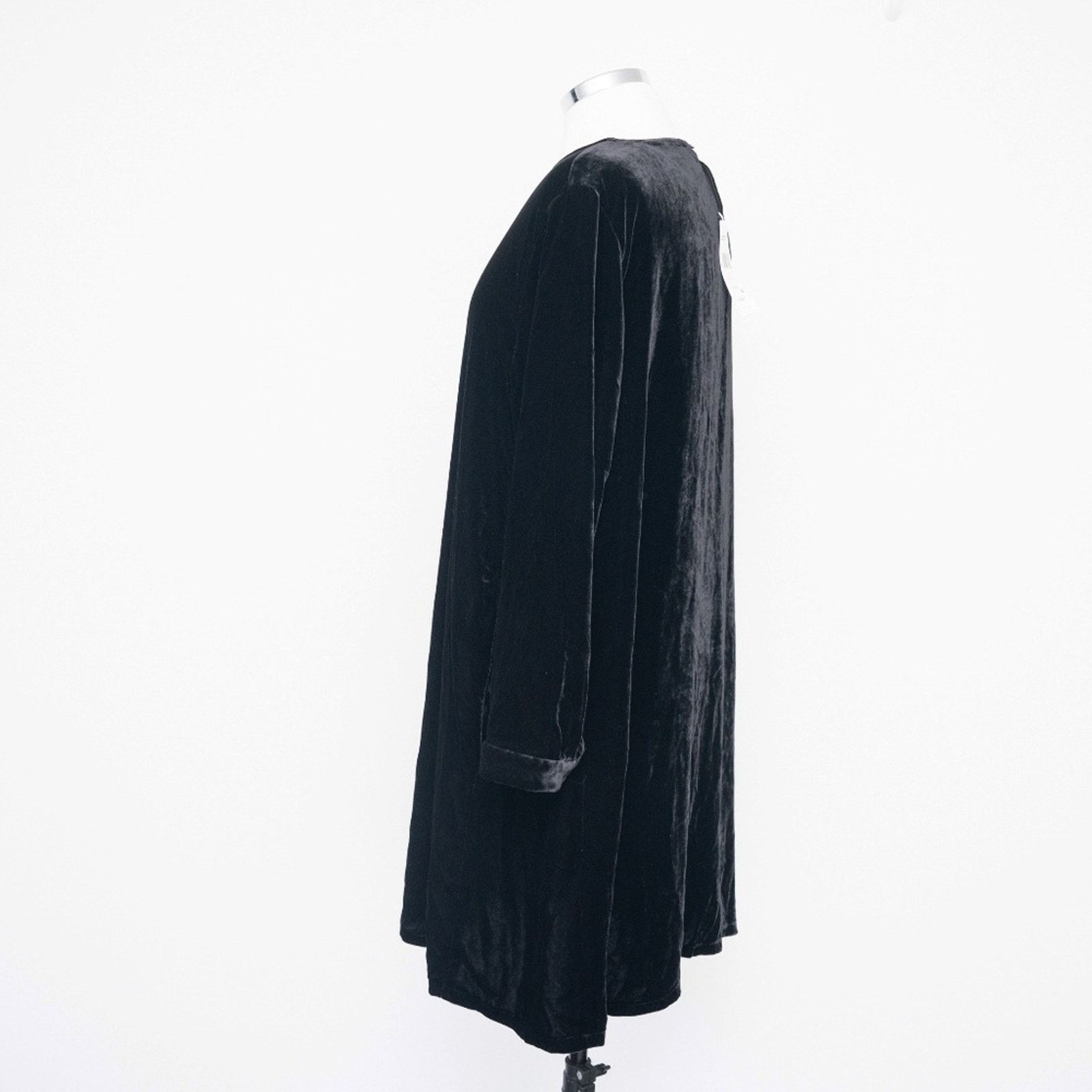 Eileen Fisher Eileen Fisher. Silk Blend Velvet Crew Neck Dress. Size L / US 10 / IT 46 - 7 Thumbnail