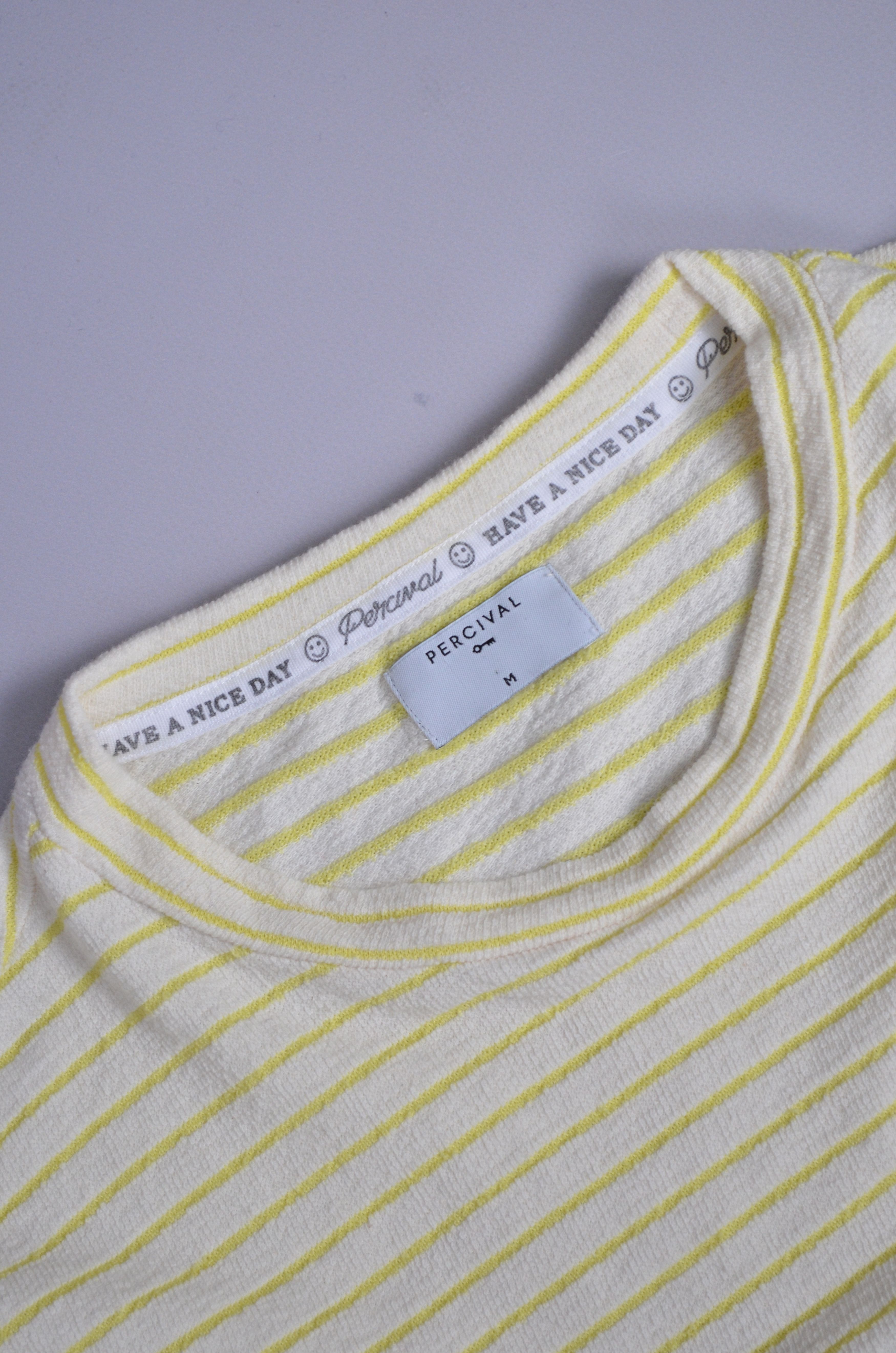 Designer × Percival Percival White Blue Striped T Shirt Size M Designer Size US M / EU 48-50 / 2 - 7 Thumbnail