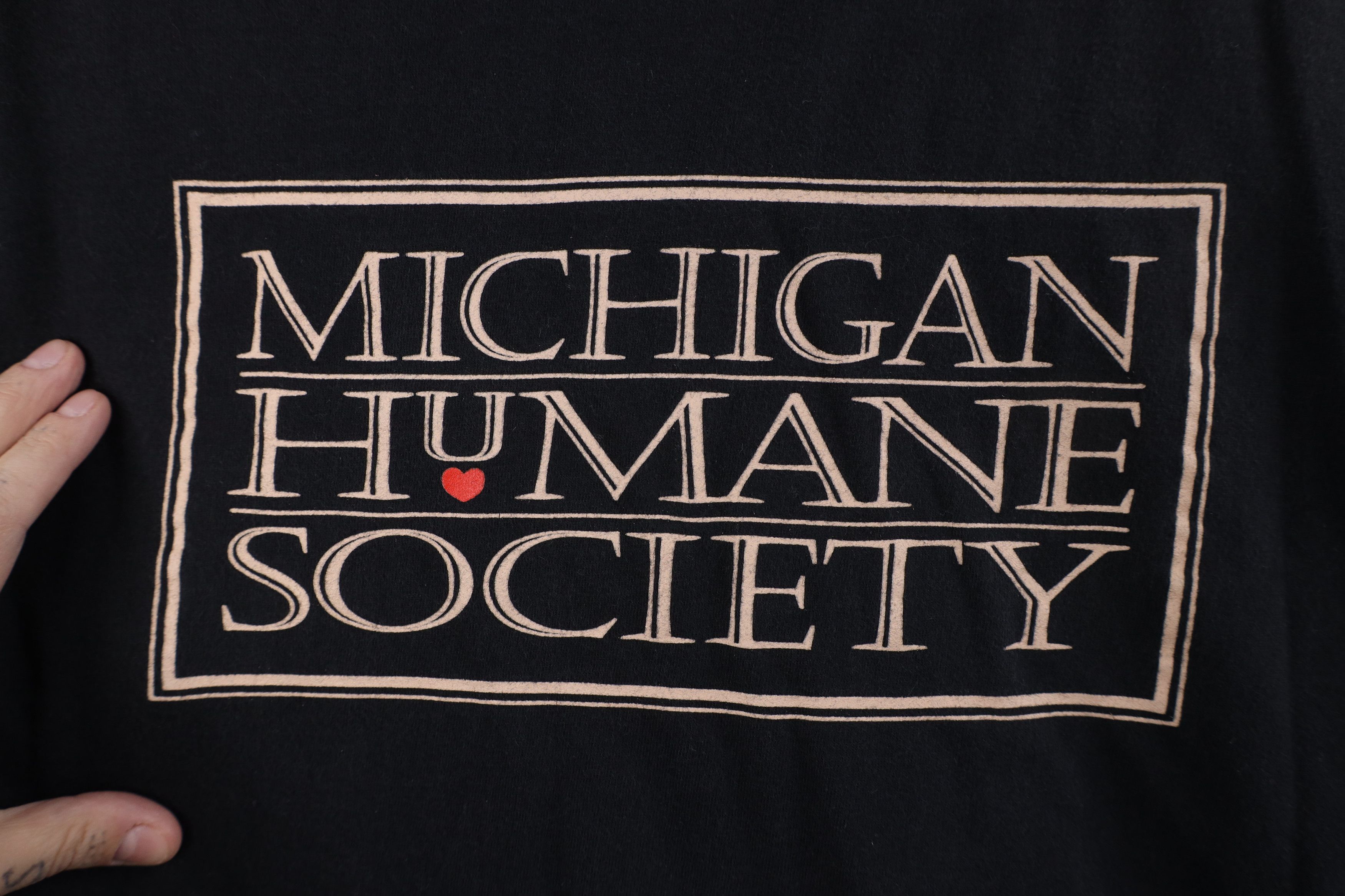 Vintage Vintage 90s Animal Michigan Humane Society T-Shirt Black Size US L / EU 52-54 / 3 - 4 Thumbnail