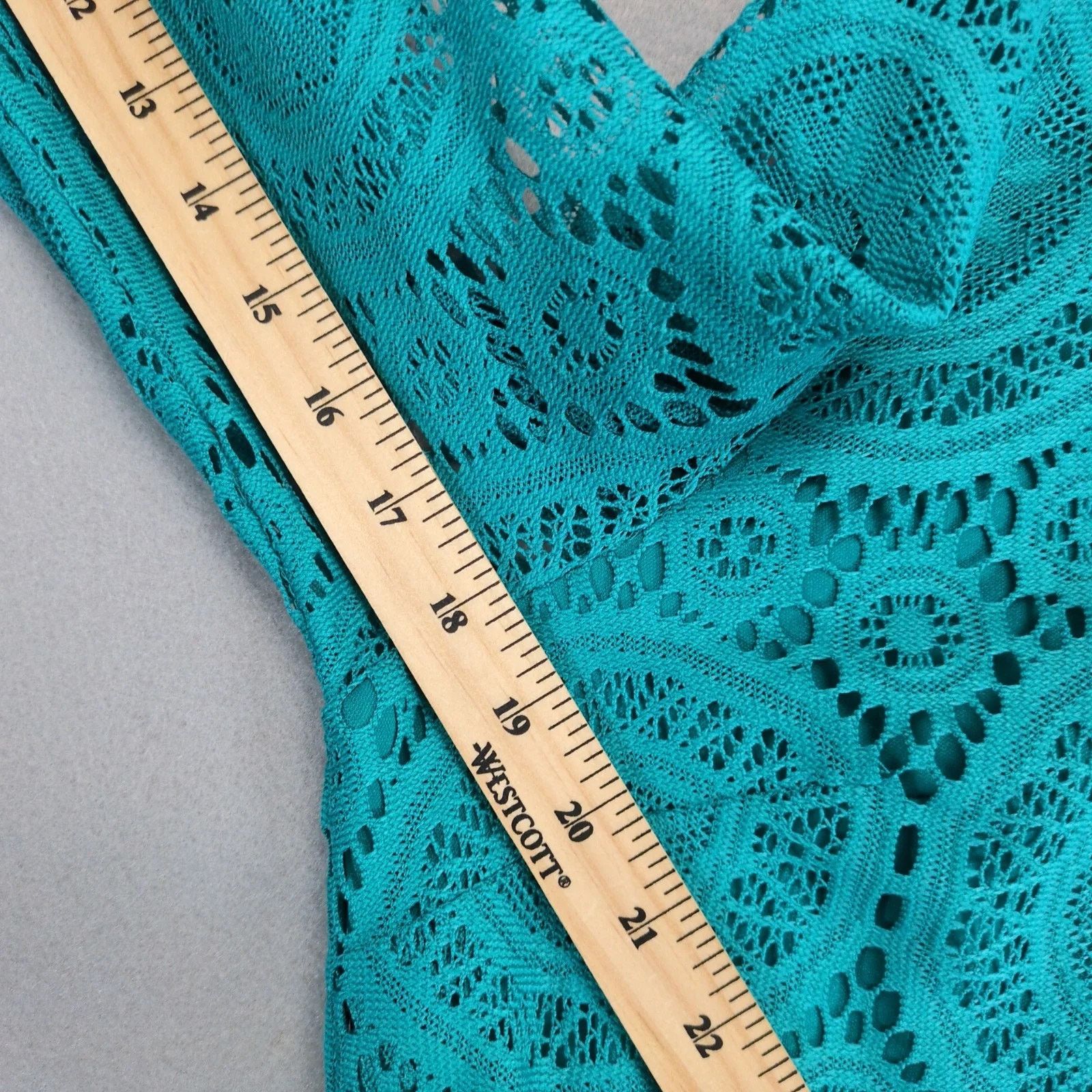 Other Tacera Teal Crochet Lace Knee-Length Dress, Plus Size 3X Size 3XL / US 20-22 - 9 Thumbnail