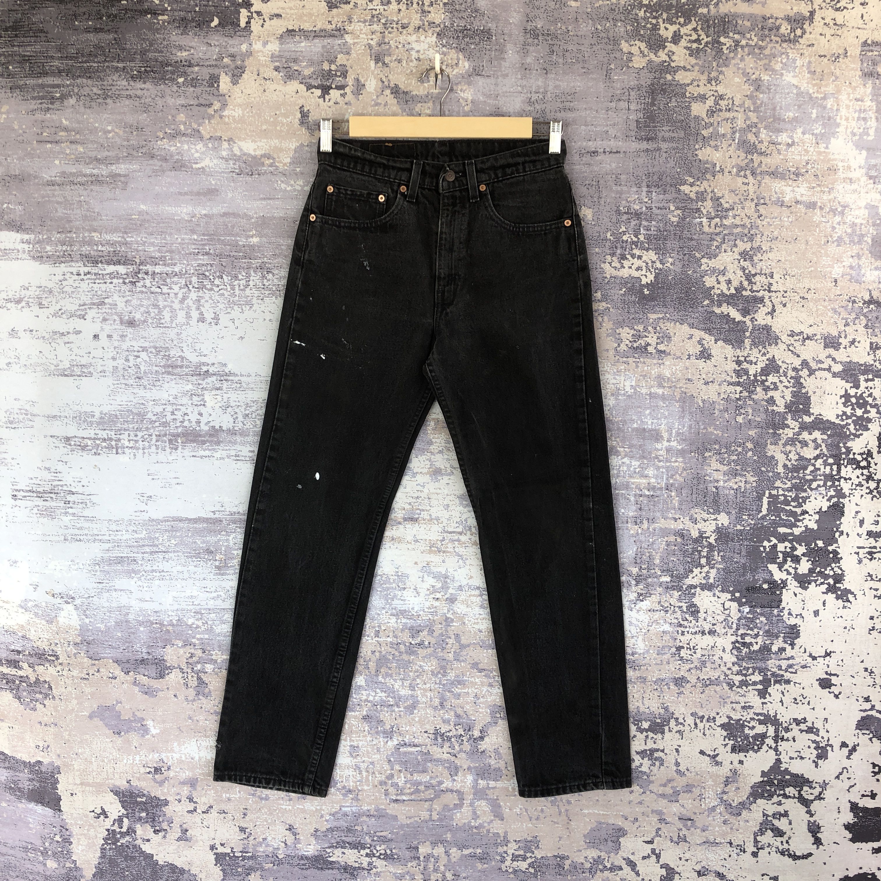 Levi's Vintage 90s Levis 505 Faded Black Paint Splatter Jeans Denim Size 28" / US 6 / IT 42 - 1 Thumbnail