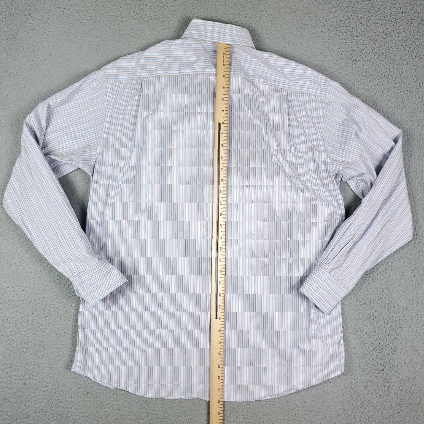 Tommy Bahama VINTAGE Tommy Bahama Dress Shirt Blue Striped 15.5 34/35 Long Sleeve Button Front Shirt Mens Regular 100% Cotton Size 40R - 4 Thumbnail