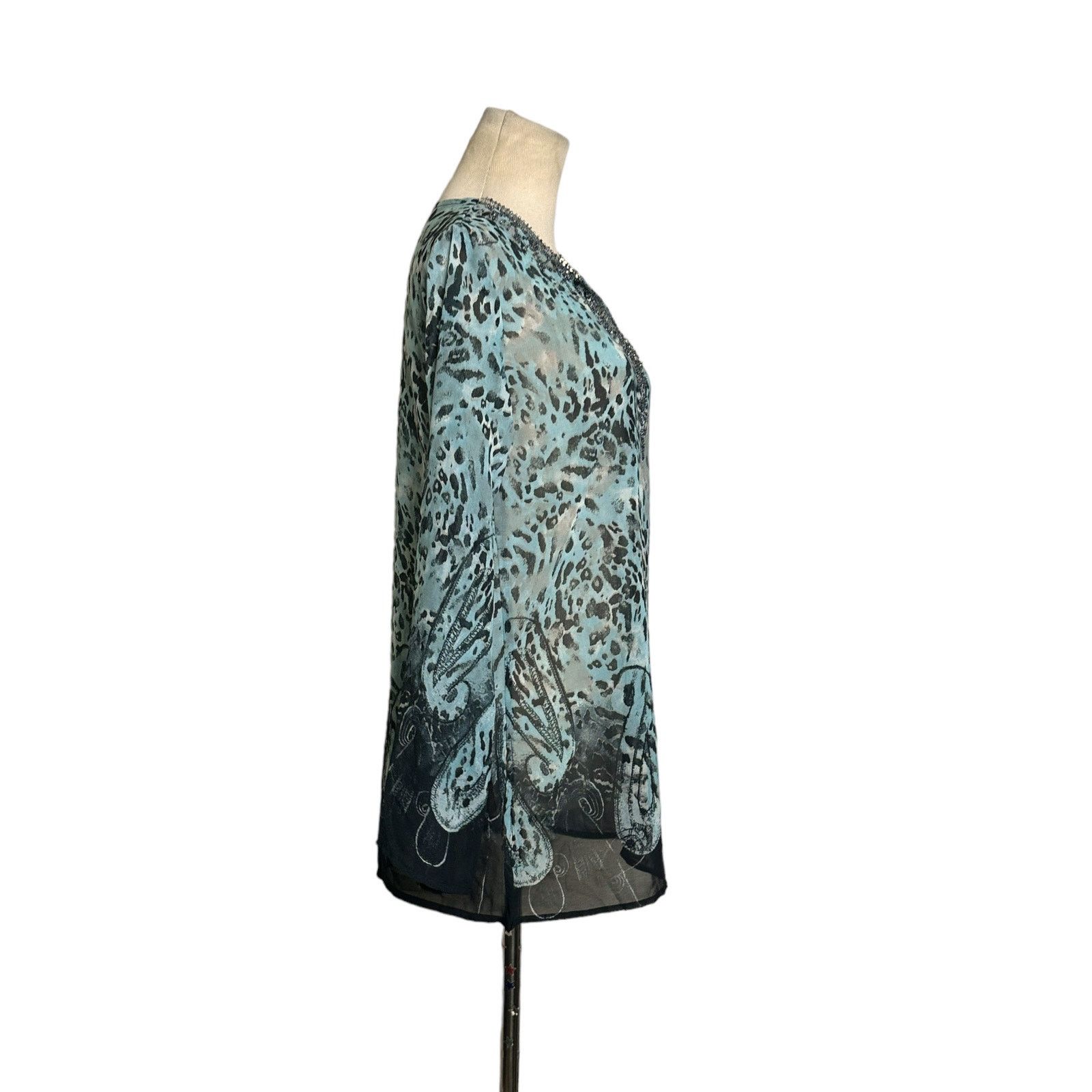 Saks Fifth Avenue Saks Fifth Avenue animal print sheer sequin tunic size Small Size S / US 4 / IT 40 - 9 Thumbnail