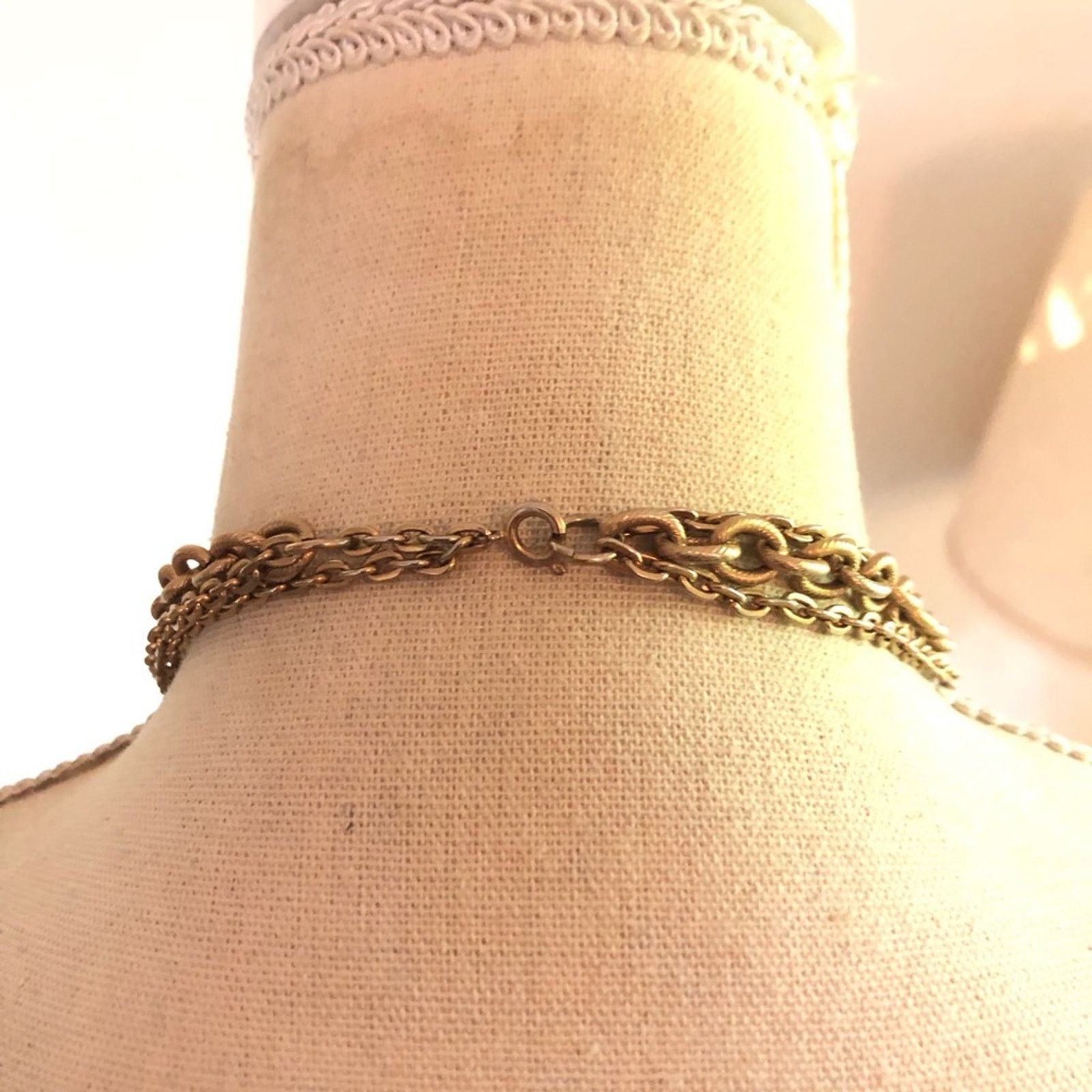 Vintage Vintage 70s gold plated triple strand chain necklace Size ONE SIZE - 4 Thumbnail