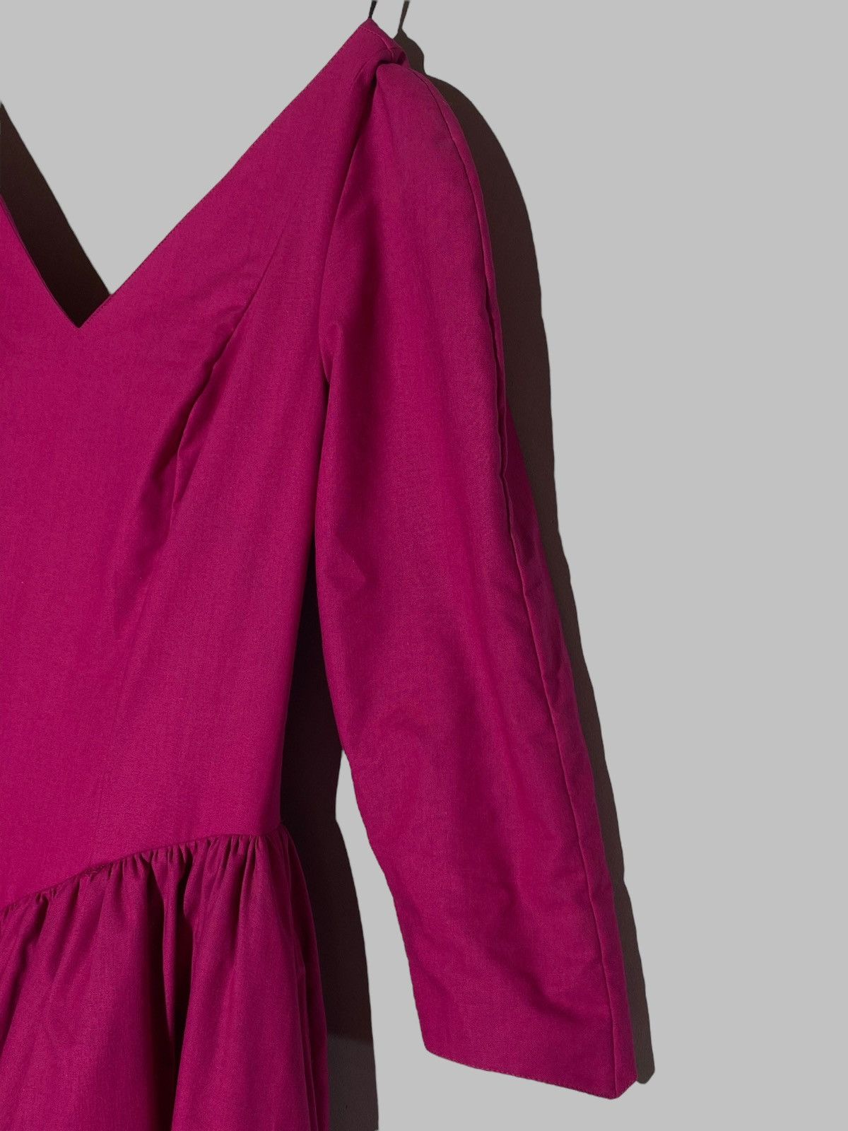 Laura Ashley Vintage 70s 80s Laura Ashley Deep Pink Puff Sleeve Dress Size M / US 6-8 / IT 42-44 - 5 Thumbnail