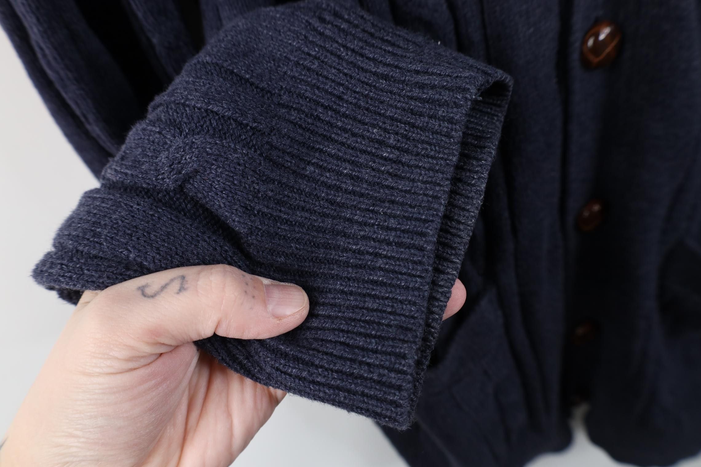 Vintage Vintage 90s Streetwear Chunky Cable Knit Cardigan Sweater Size US L / EU 52-54 / 3 - 7 Thumbnail