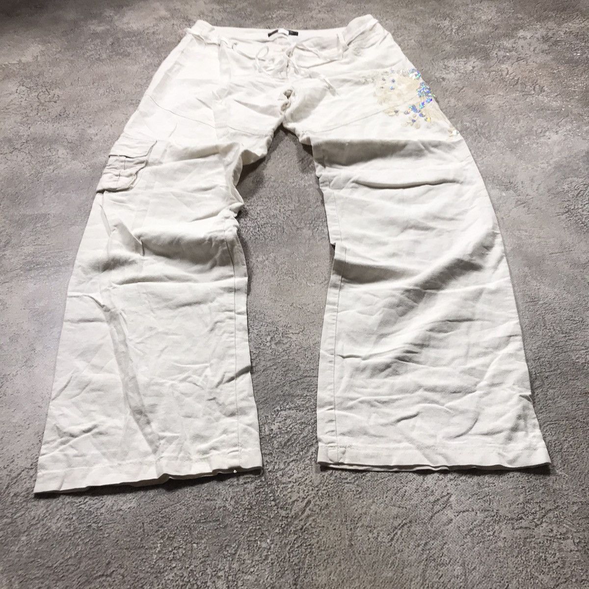 Vintage Vintage 90s Baggy Cargo Pants Distressed Parachute Grunge 29 Size 29" - 1 Thumbnail
