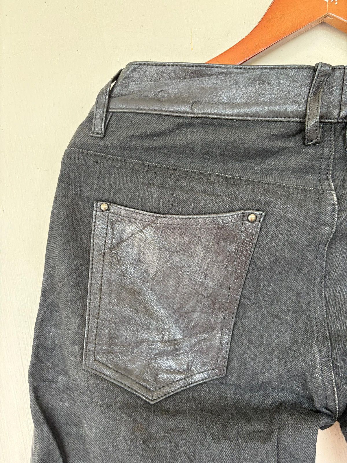 5351 POUR LES HOMMES × Genuine Leather Vtg 5351 Pour Les Homme Hybric Leather Pant Black Fashion Size US 31 - 5 Thumbnail