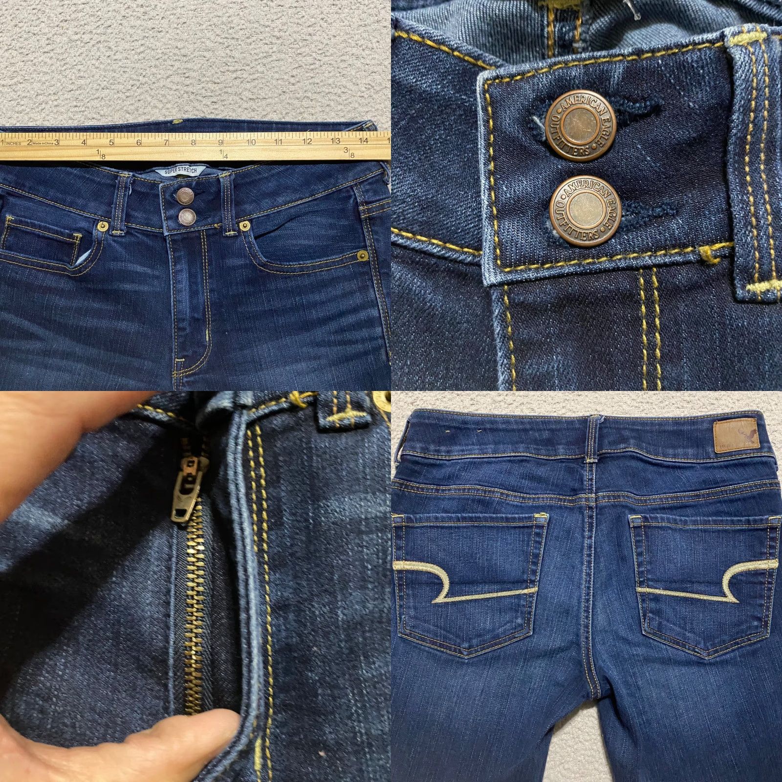 American Eagle Outfitters American Eagle Outfitters Jeans Cropped Women's 6 Blue Denim Dark Wash Stretch Crop 5-Pocket Regular Womens Size 28" / US 6 / IT 42 - 8 Thumbnail