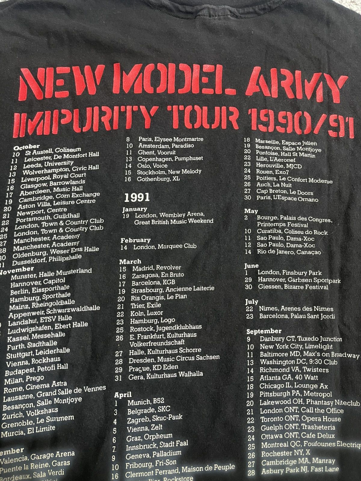 Band Tees × Vintage 1991 NEW MODEL ARMY IMPURITY RARE ARCHIVE HANES size XL Size US XL / EU 56 / 4 - 13 Thumbnail