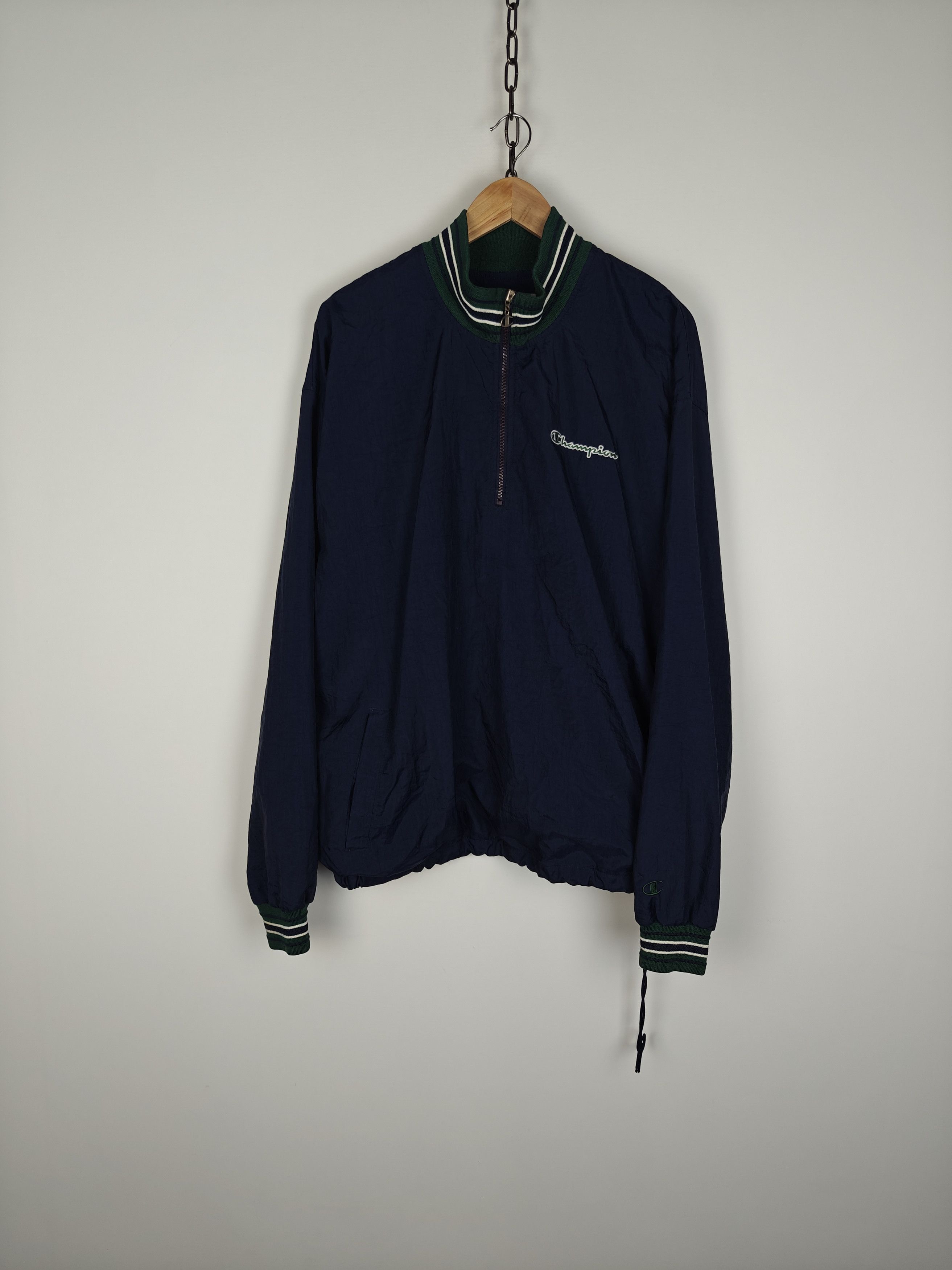 Champion Champion Jacket VTG 1/4 Zip Nylon Blue size XL Size US XL / EU 56 / 4 - 1 Thumbnail