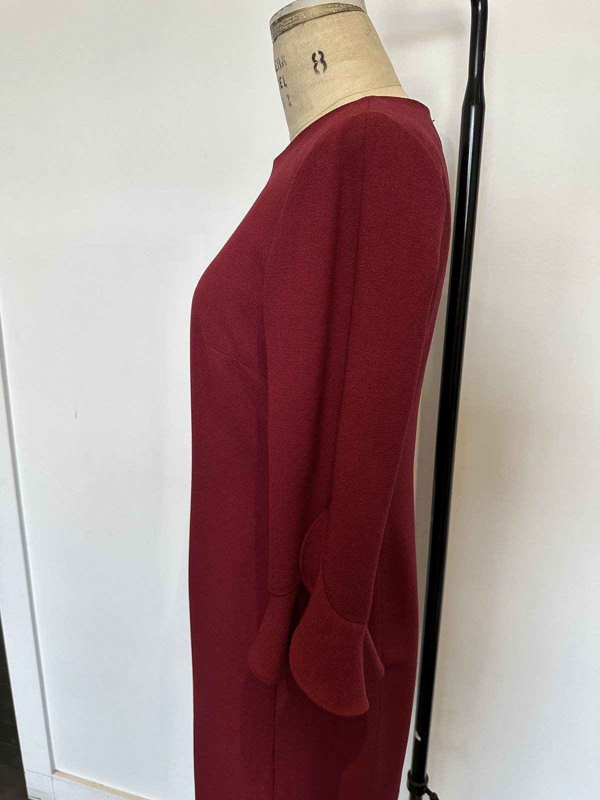 Karl Lagerfeld KARL LAGERFELD PARIS Wine Red Dress Size L / US 10 / IT 46 - 8 Thumbnail