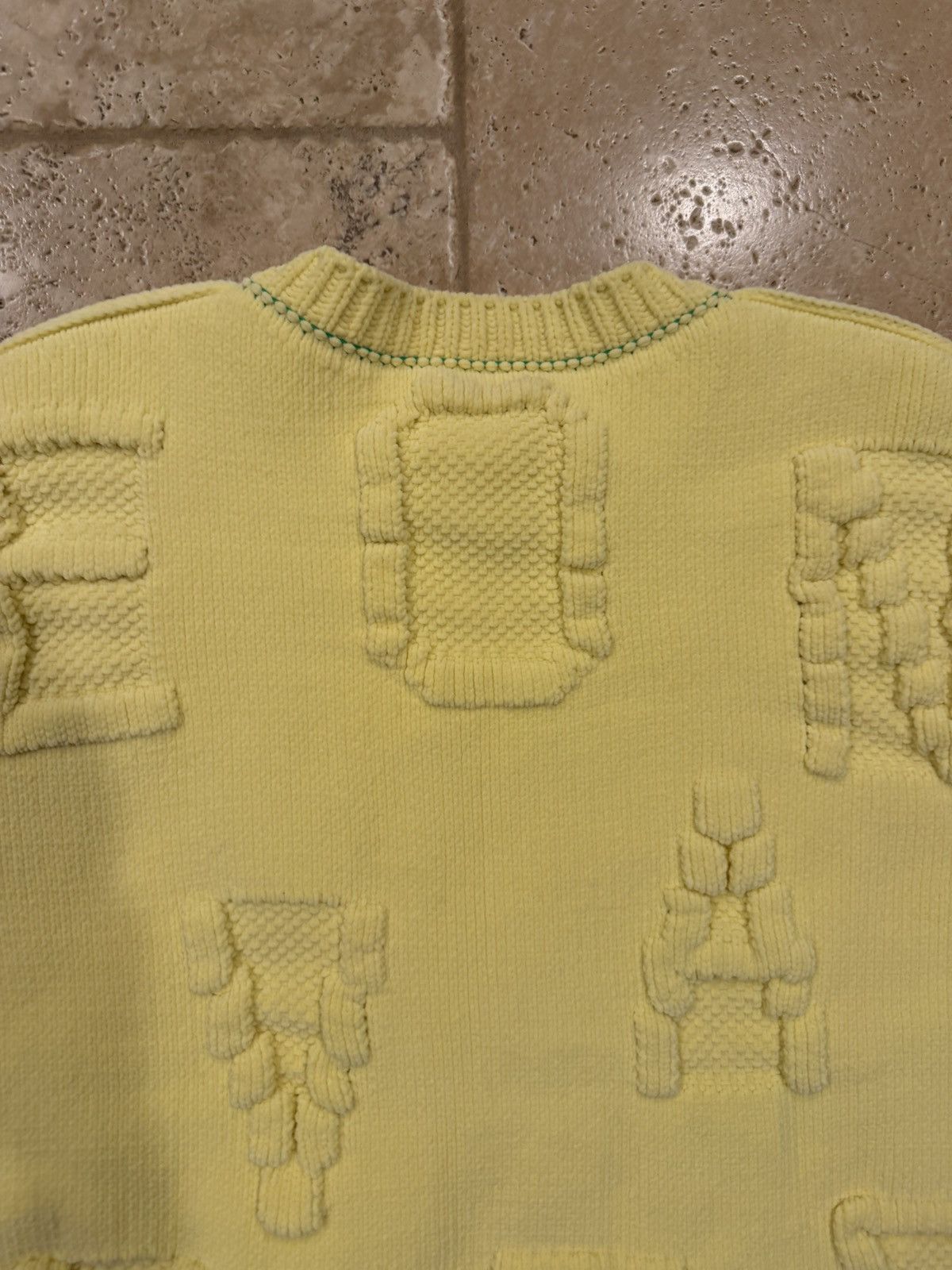 Bottega Veneta Bottega Veneta Yellow Alphabet Chenille Crewneck Sweater Size L / US 10 / IT 46 - 14 Thumbnail