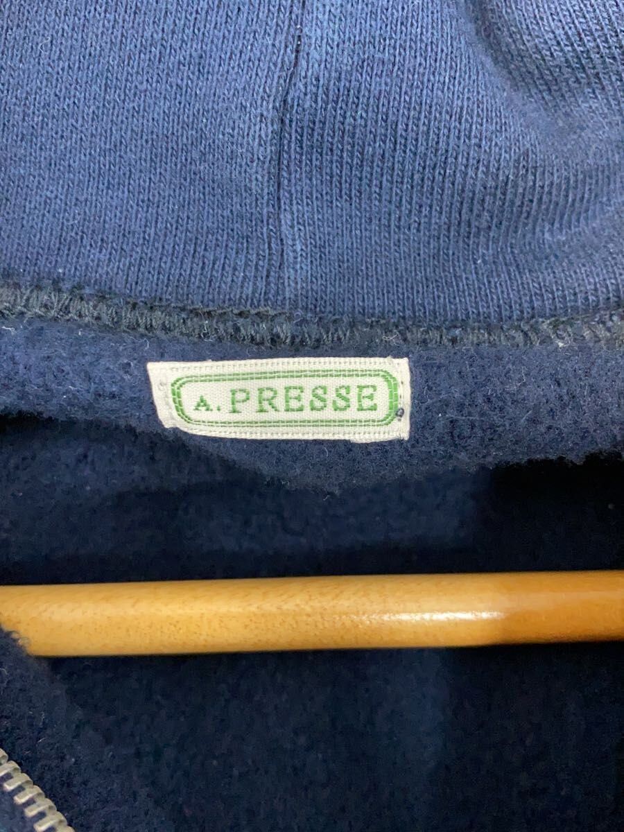 A.PRESSE Blue Cotton Vintage Half Zip Sweat Hoodie Size US M / EU 48-50 / 2 - 3 Thumbnail