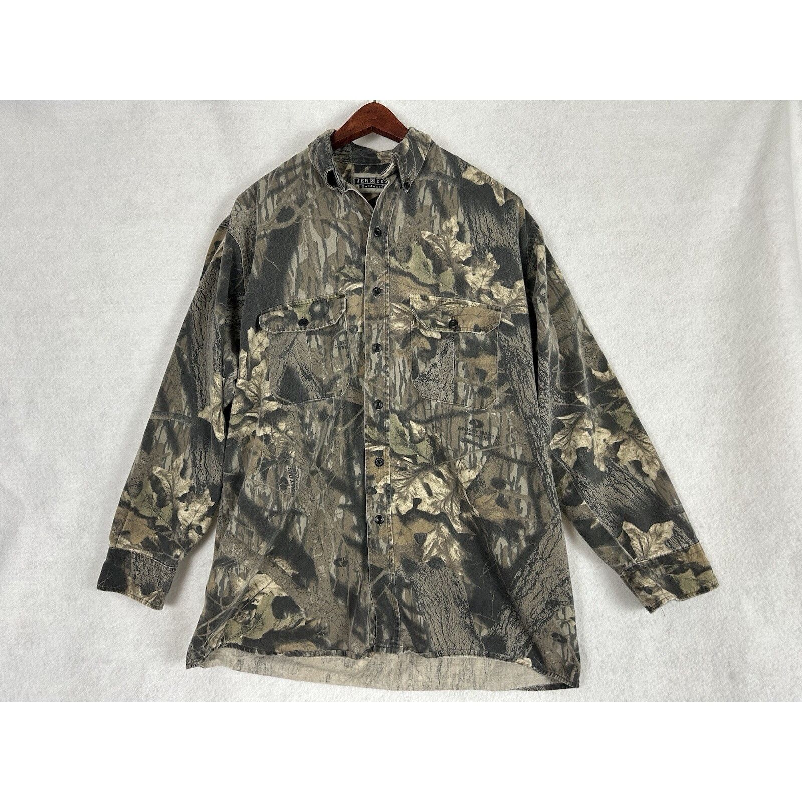 Jerzees VTG Jerzees Mossy Oak Button Up Shirt Long Sleece M Camo USA Size US M / EU 48-50 / 2 - 1 Thumbnail