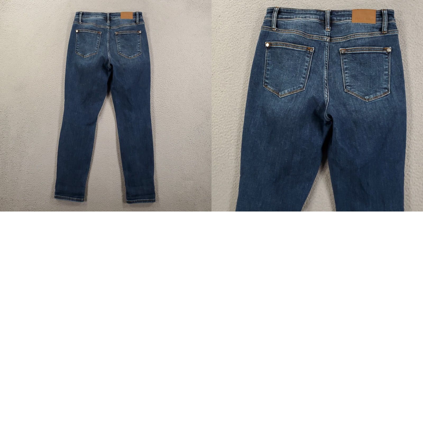 Denime Judy Blue Jeans Slim Dark Wash Distressed Stretch 30x31 Womens 28 Inseam Denim 5-Pocket City Preppy Skinny Size 30" / US 8 / IT 44 - 9 Thumbnail