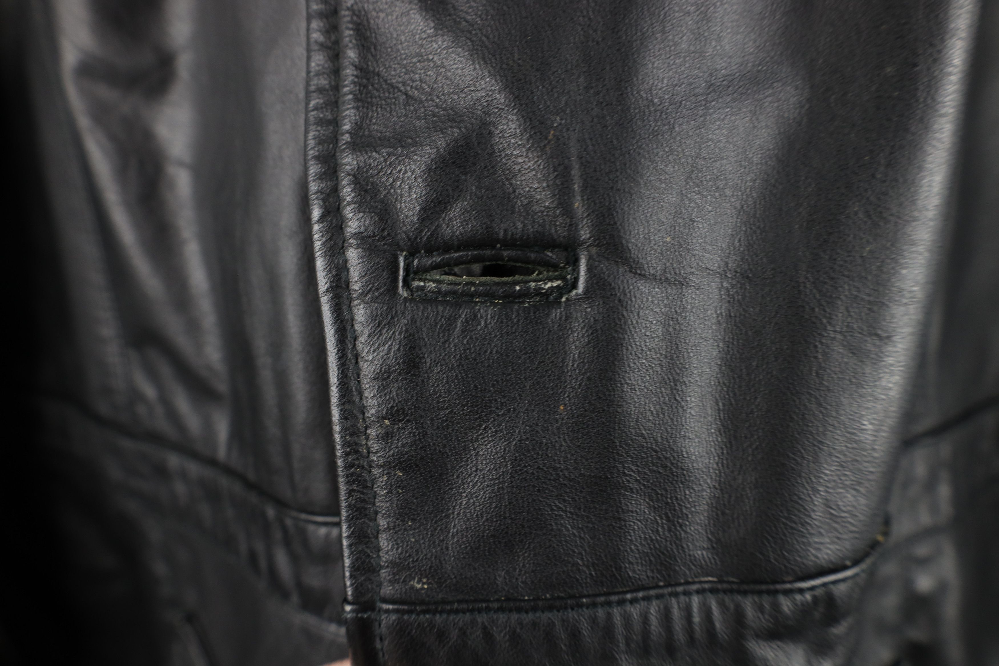 Vintage Vintage 70s Streetwear Button Leather Jacket Coat Black Size US XXL / EU 58 / 5 - 4 Thumbnail
