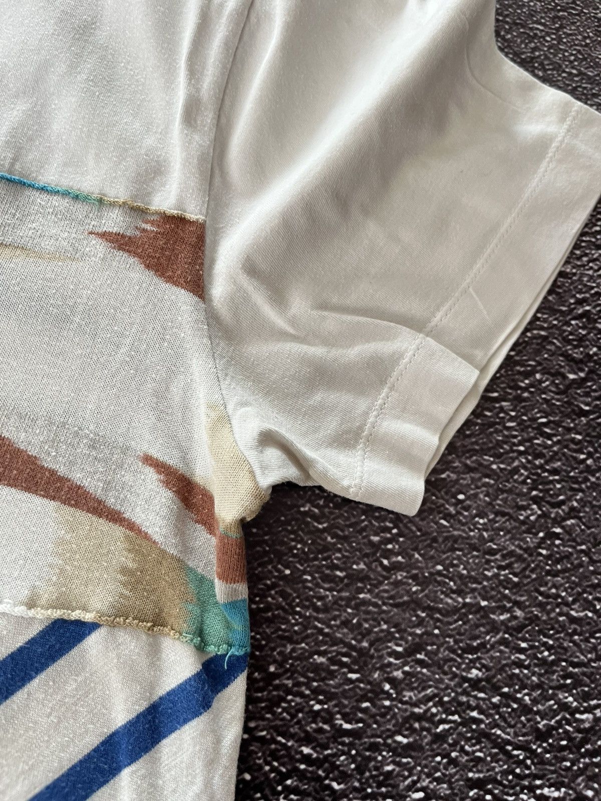 Missoni MISSONI Asymmetric Striped White T Shirt L Tee Size US L / EU 52-54 / 3 - 4 Thumbnail