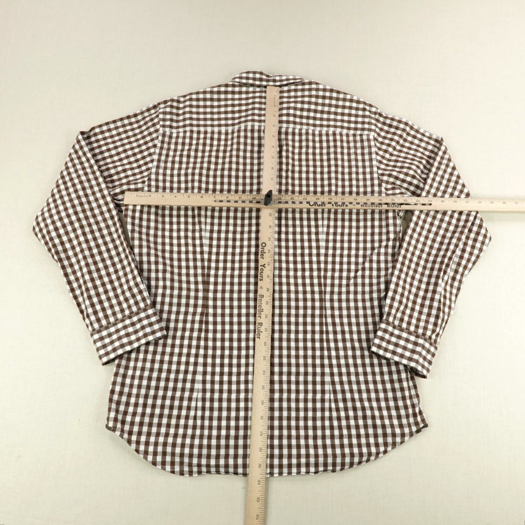 Vintage VINTAGE Zegna Sport Mens Shirt Long Sleeve Button-Up Check Cotton Brown Large Casual Office Size US L / EU 52-54 / 3 - 6 Thumbnail