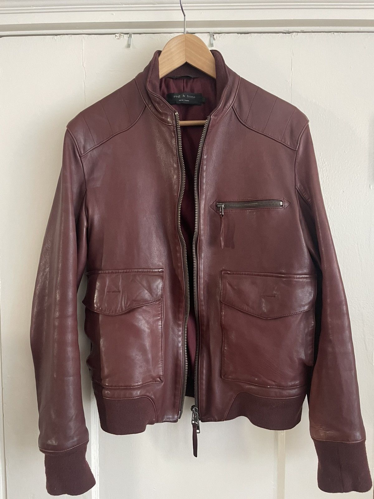 Rag & Bone Leather Bomber Jacket
