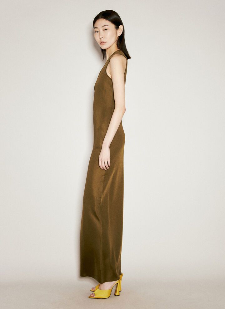 Saint Laurent Paris o1y0126 Maxi Dress in Military Green Size M / US 6-8 / IT 42-44 - 2 Thumbnail