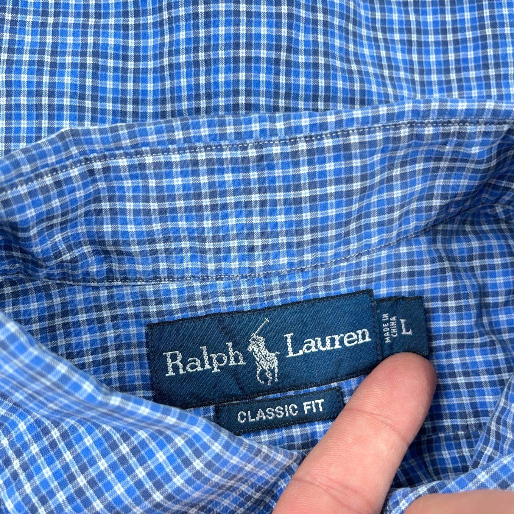 Ralph Lauren Ralph Lauren Shirt Men Large Blue Button-Up Classic Fit Plaid Camp A6 Size US L / EU 52-54 / 3 - 4 Thumbnail