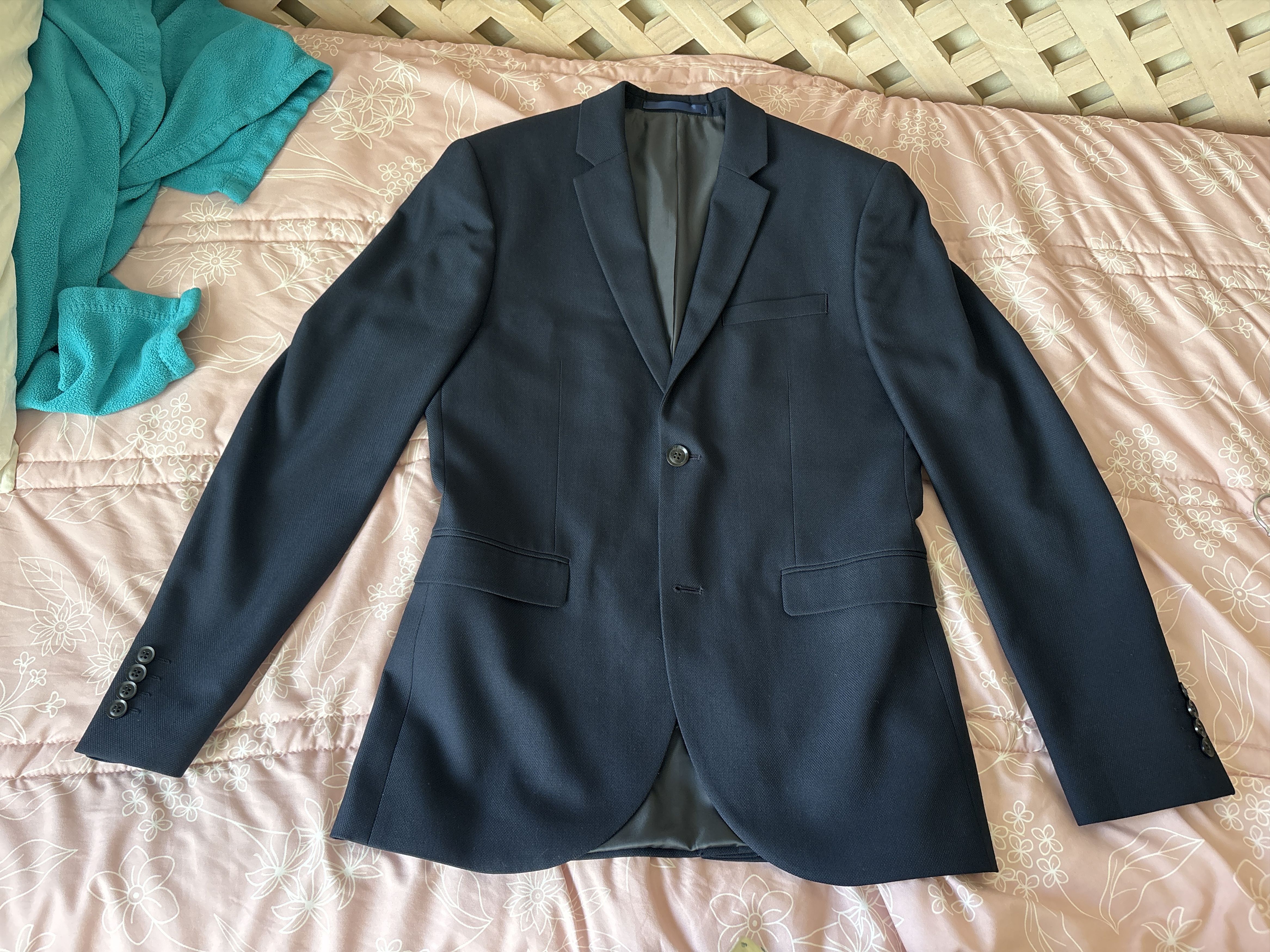Topman Topman Men’s 38R Suit Set Dark Blue Blazer Pants Shirt Size 38R - 1 Thumbnail