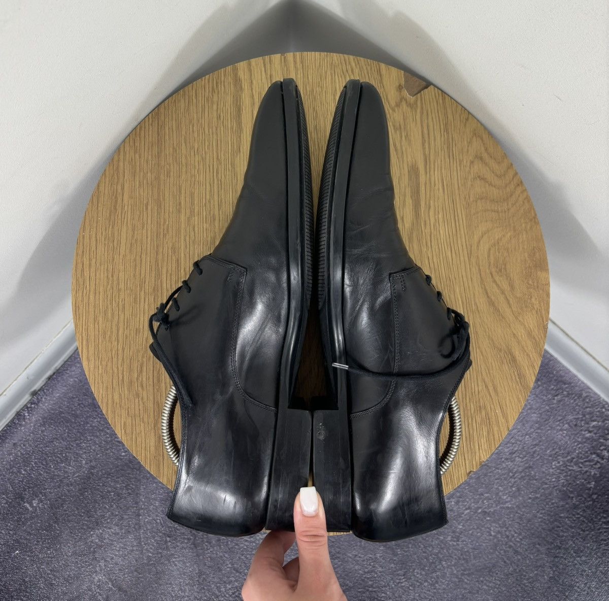 Magnanni Men's Black Leather Cap Toe Oxford Dress Shoes