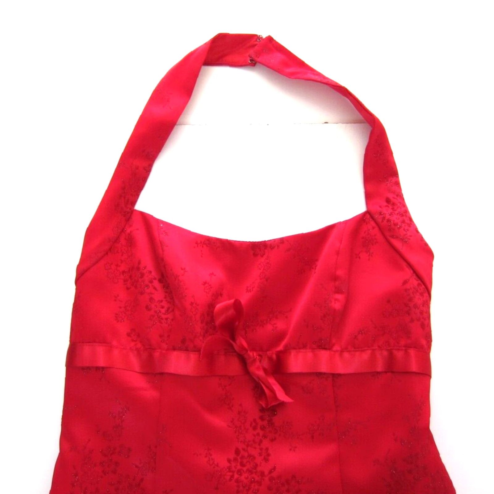 Vintage Vtg Zum Zum Niki Livas Red Satin Floral Halter Dress 9-10 Woman Vintage Niki Livas Red Satin Floral Halter Dress 9-10 Womens Size M / US 6-8 / IT 42-44 - 3 Thumbnail
