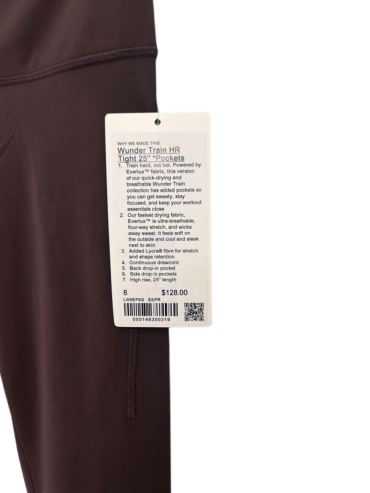 Lululemon Lululemon. Wunder Train Tight Pockets 25" Espresso 8 Size 30" / US 8 / IT 44 - 9 Thumbnail