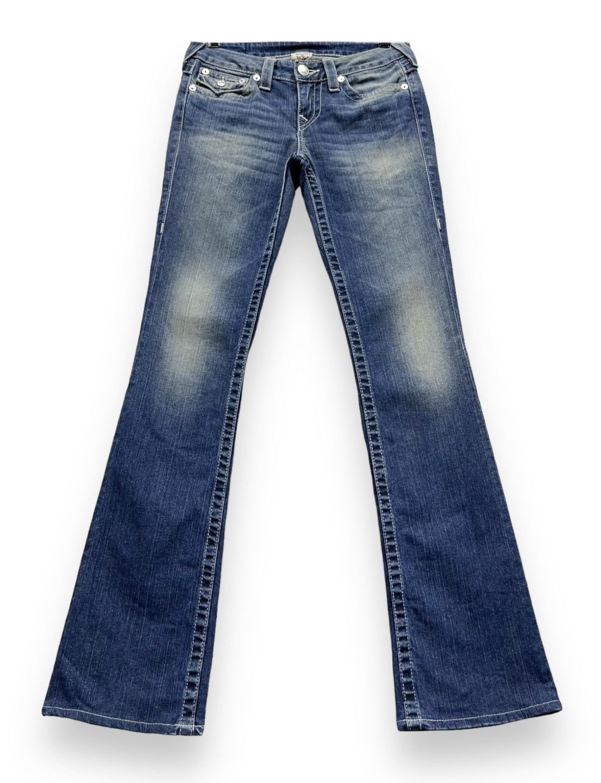 Swarovski 🔥VTG TRUE RELIGION BECKY x SWAROVSKI GEMSTONE Stretch FLARE Size 28" / US 6 / IT 42 - 5 Thumbnail