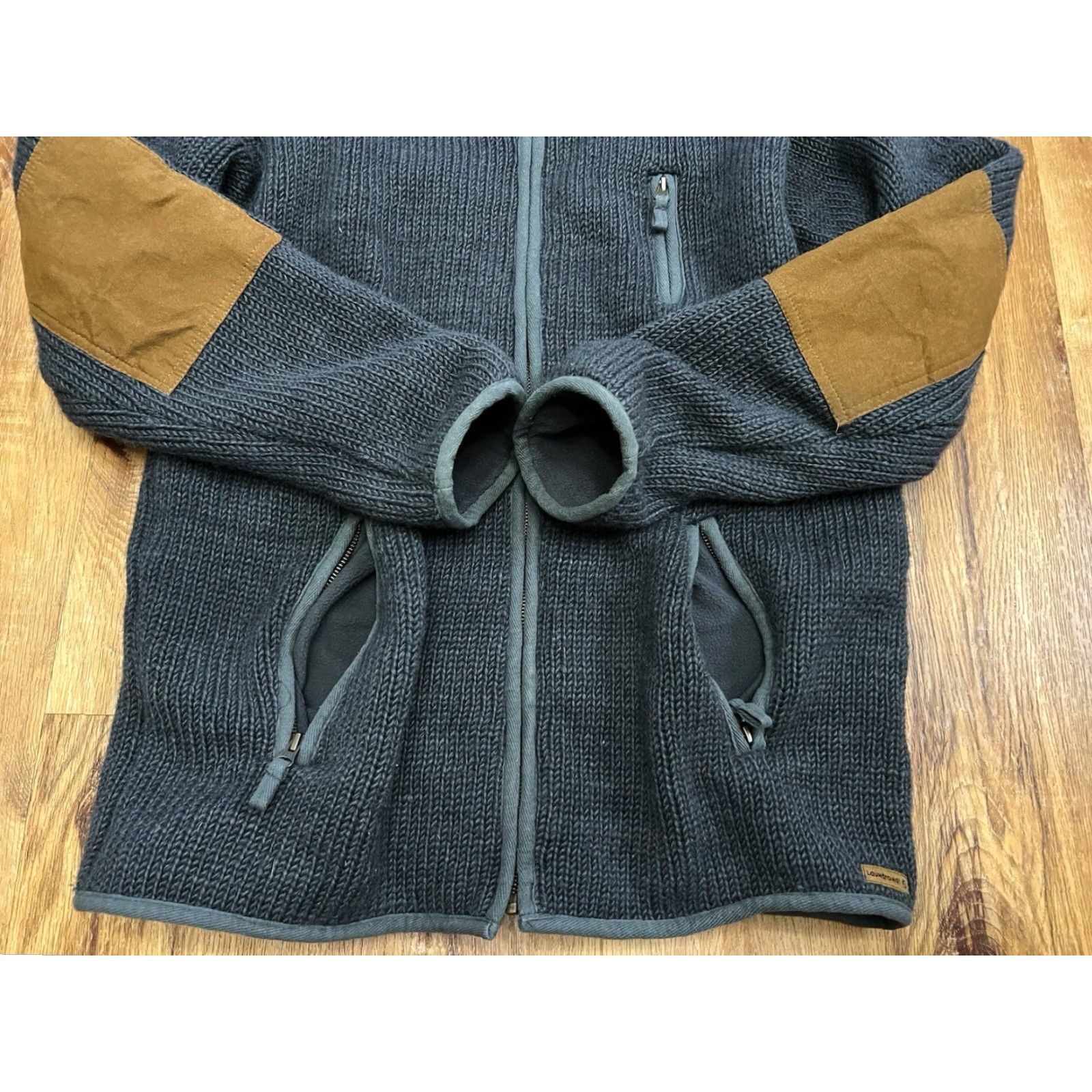 Vintage Laundromat Sweater Mens L 100% Wool Heavyweight Mock Neck Zip Lined Pockets Raglan Sleeve Autumn Fall Brown Size L / US 10 / IT 46 - 3 Thumbnail