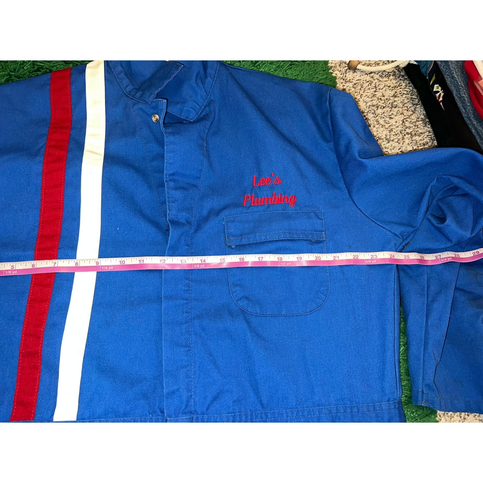 Vintage Wear Guard Lee's Plumbing Blue Work Coverall Overall Talon Size US XL / EU 56 / 4 - 15 Thumbnail