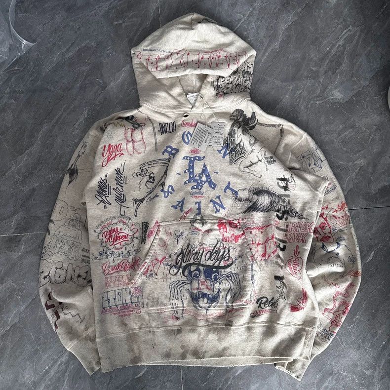 Saint Michael Saint Michael Diamond graffiti to make old sweaters Size US XL / EU 56 / 4 - 1 Thumbnail