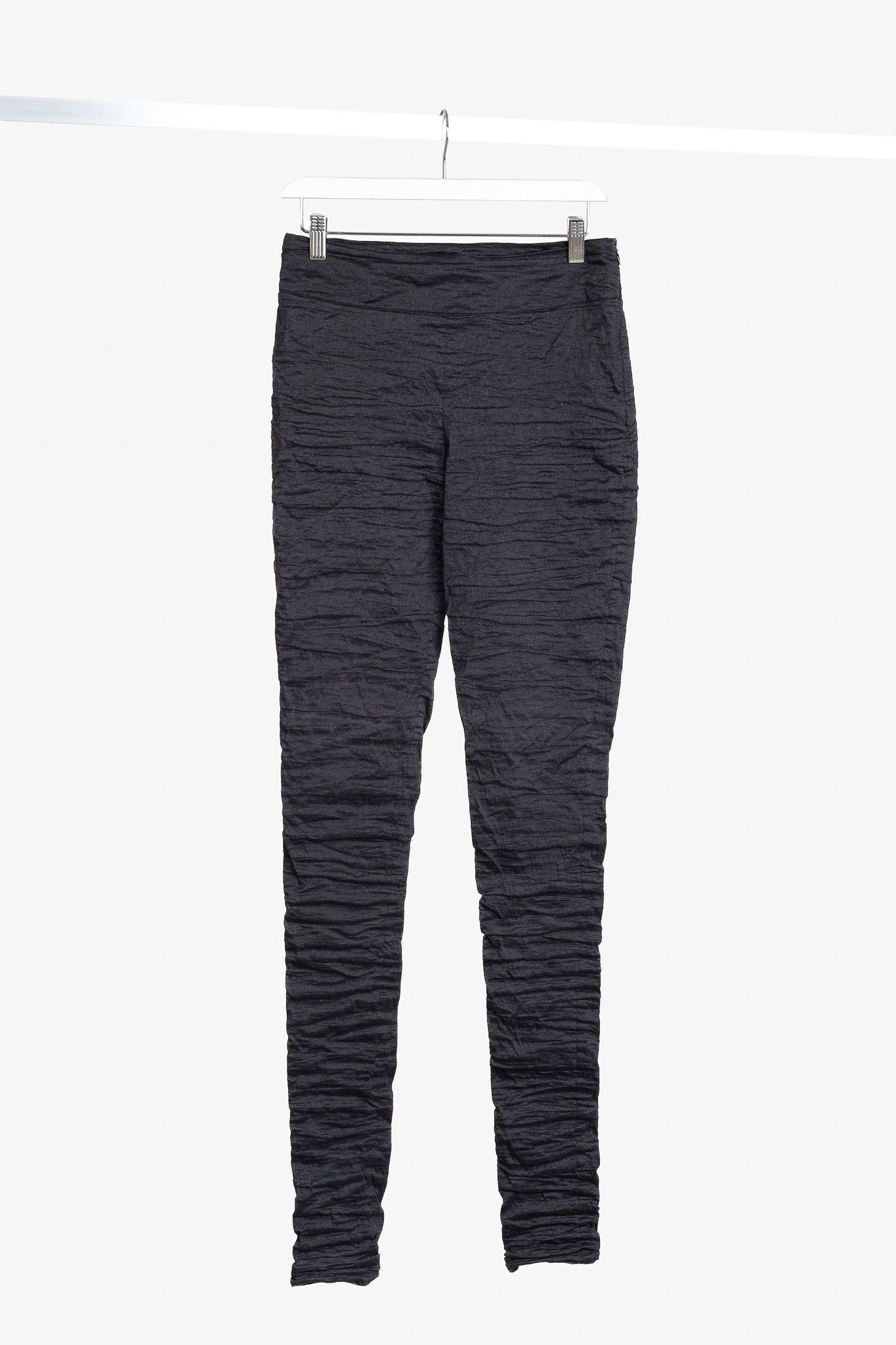 Sarah Pacini Sarah Pacini Navy Wrinkled-Cotton Leggings Size 29" - 1 Thumbnail