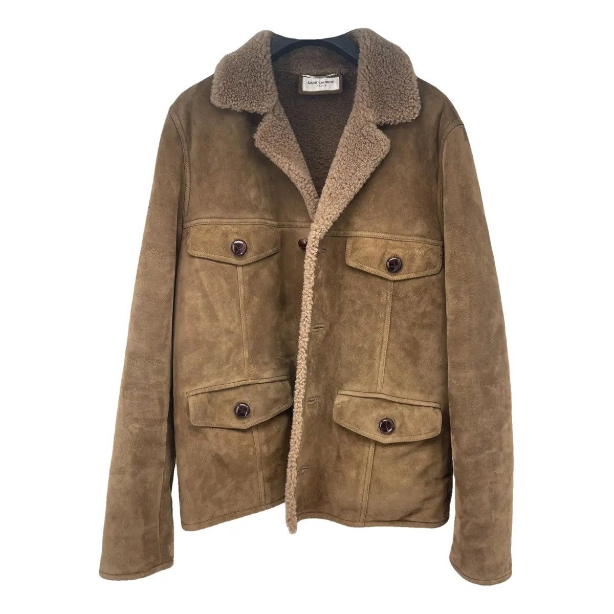 Saint Laurent Paris Saint laurent suede shearling mutton jacket sz52 Size US L / EU 52-54 / 3 - 1 Thumbnail
