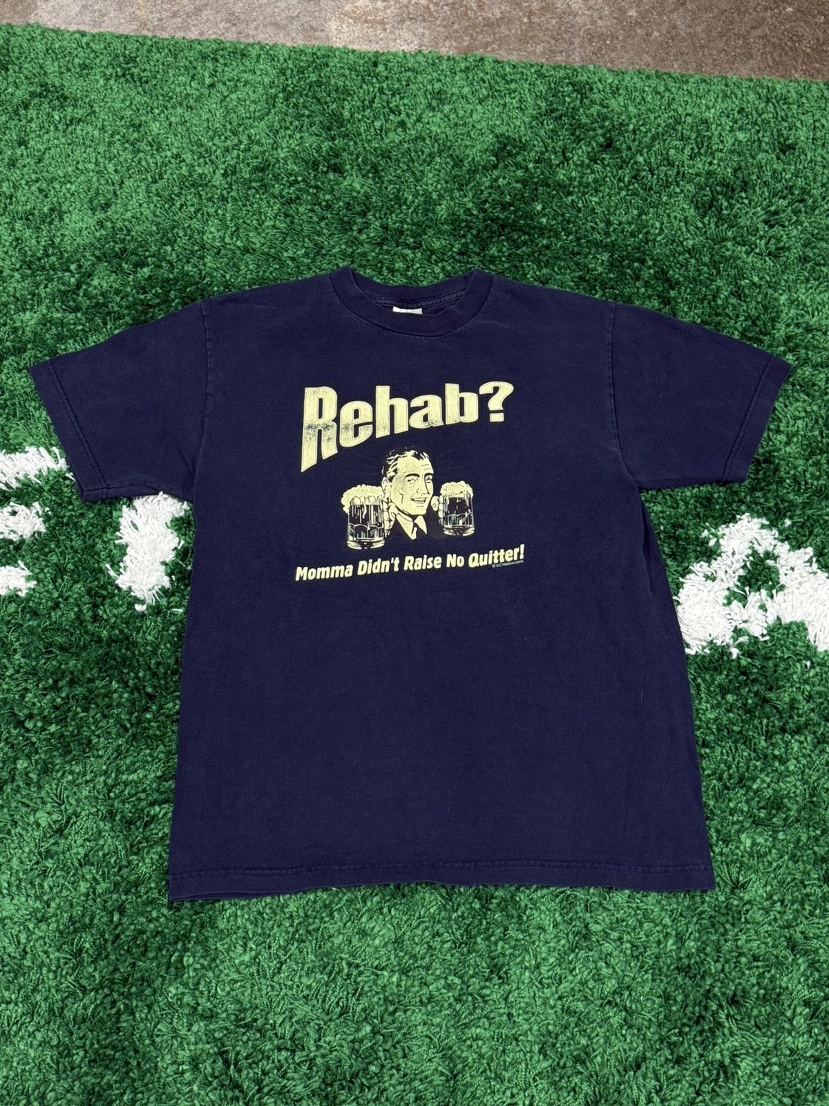 Vintage Rehab Is For Quitters Vintage Beer Alcoholic Tee 90s Alstyle Size US M / EU 48-50 / 2 - 1 Thumbnail