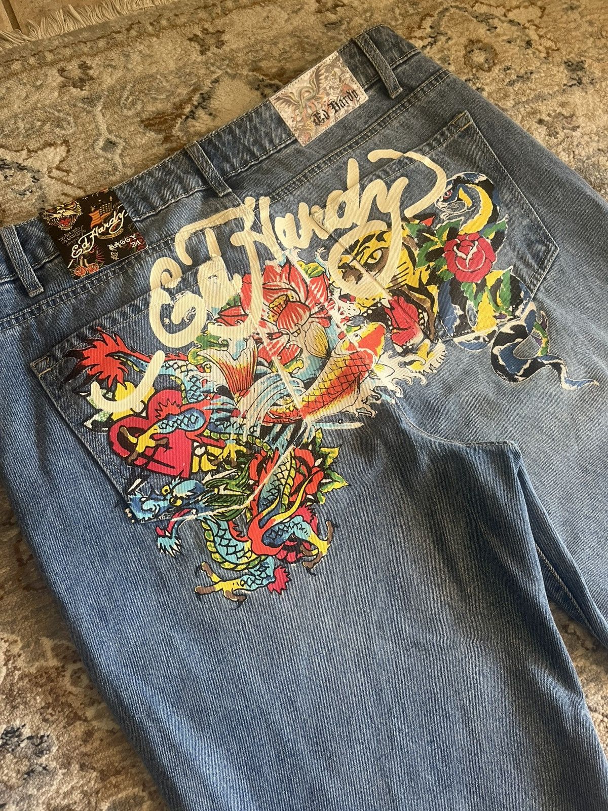 Ed Hardy GRAPHIC PAINT SPLATTER ED HARDY BAGGY JEANS NWT 28x32 Size US 28 / EU 44 - 1 Thumbnail