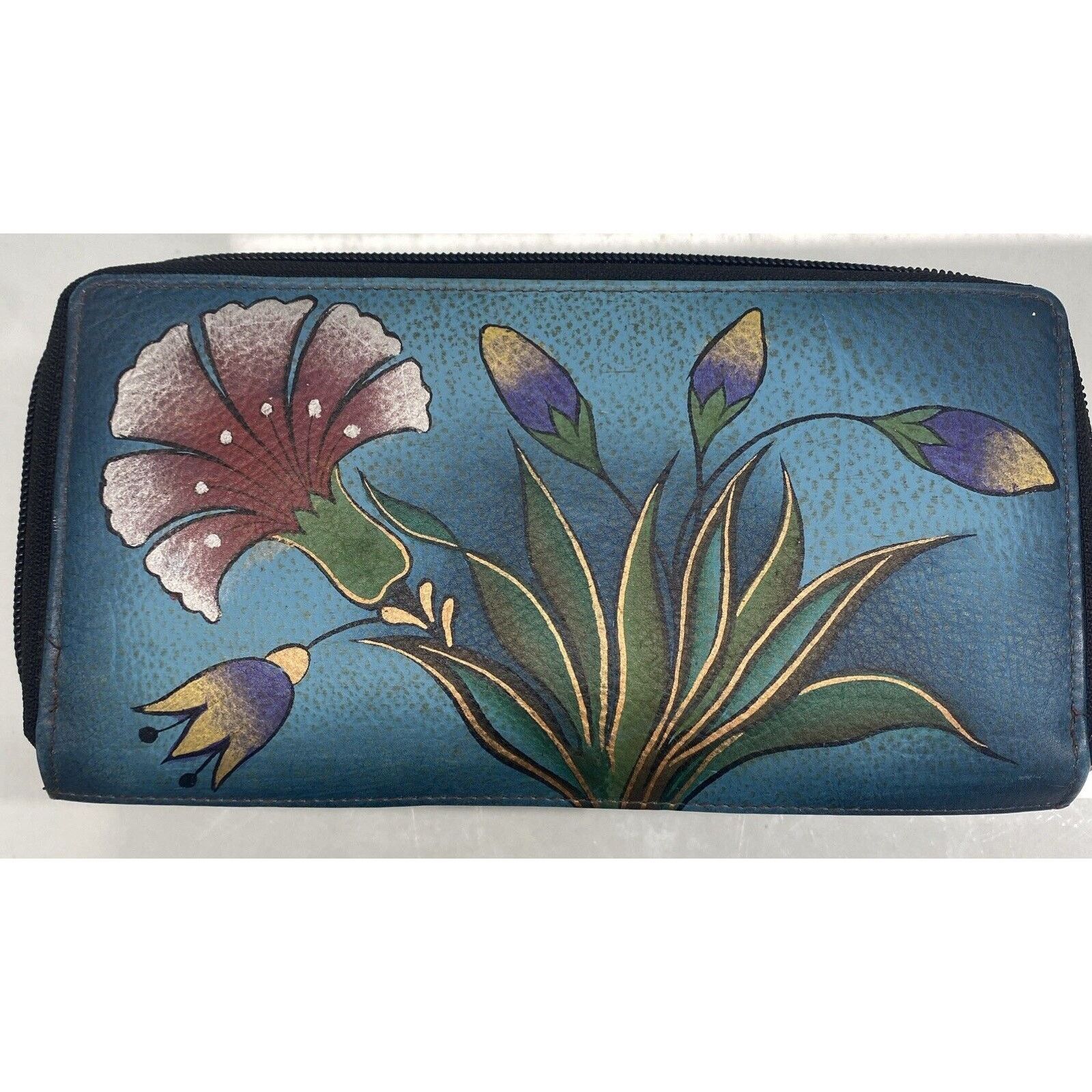 Anna Bolina Anna Anushka Painted Turquoise Leather Shoulder Bag + Wallet Size ONE SIZE - 9 Thumbnail