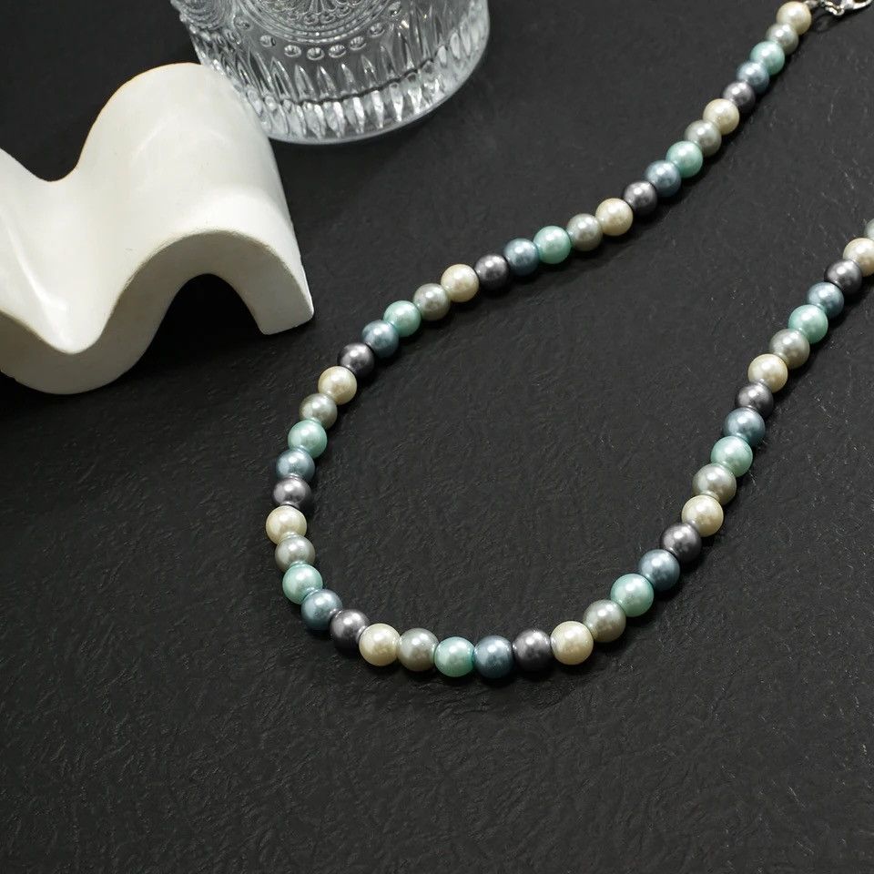 Jewelry Multicolor Imitation Pearl Beads Short Choker Necklace Size ONE SIZE - 3 Thumbnail