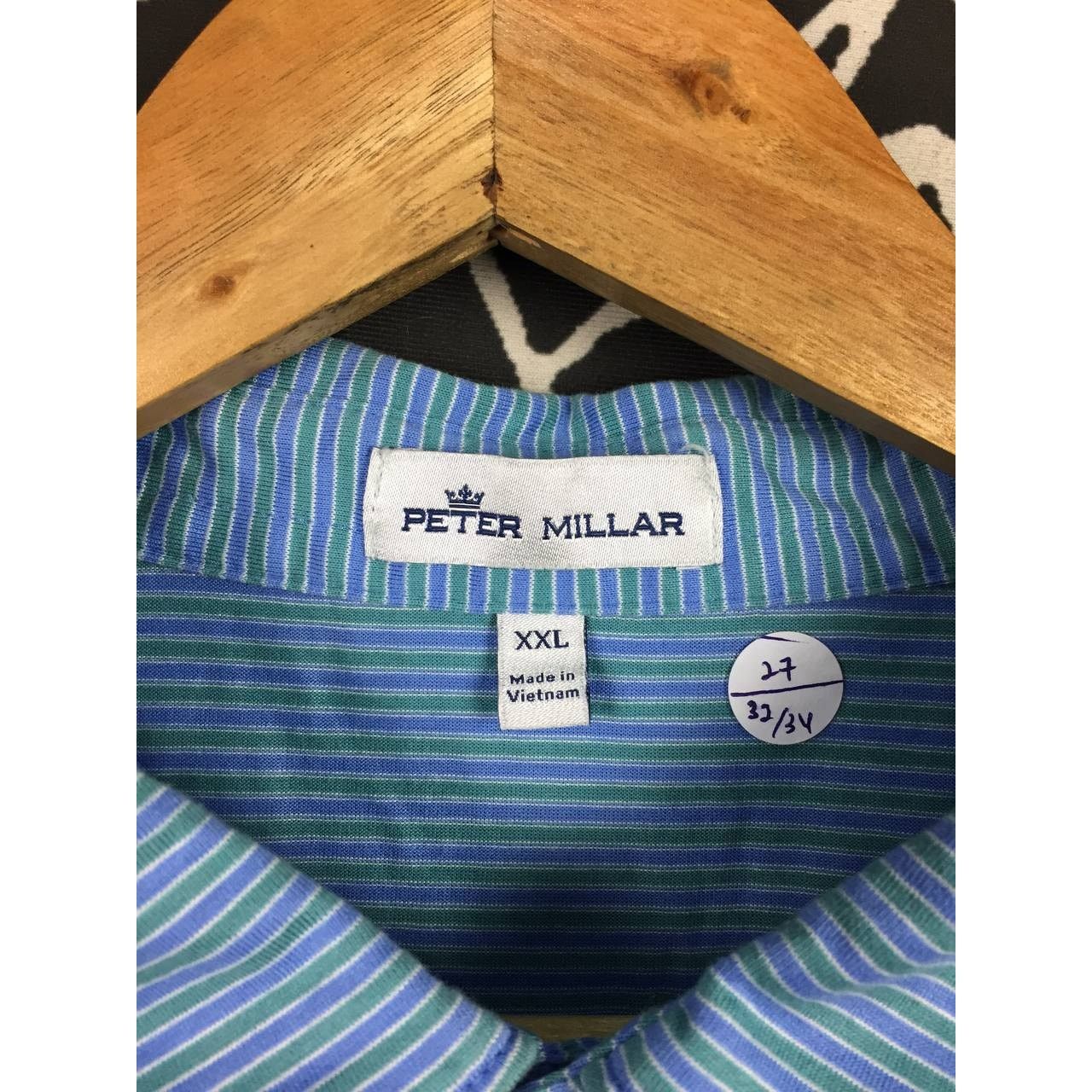 Peter Millar × Vintage Peter Millar Crown Golf Performance Striped Polo Tee Size US XXL / EU 58 / 5 - 13 Thumbnail