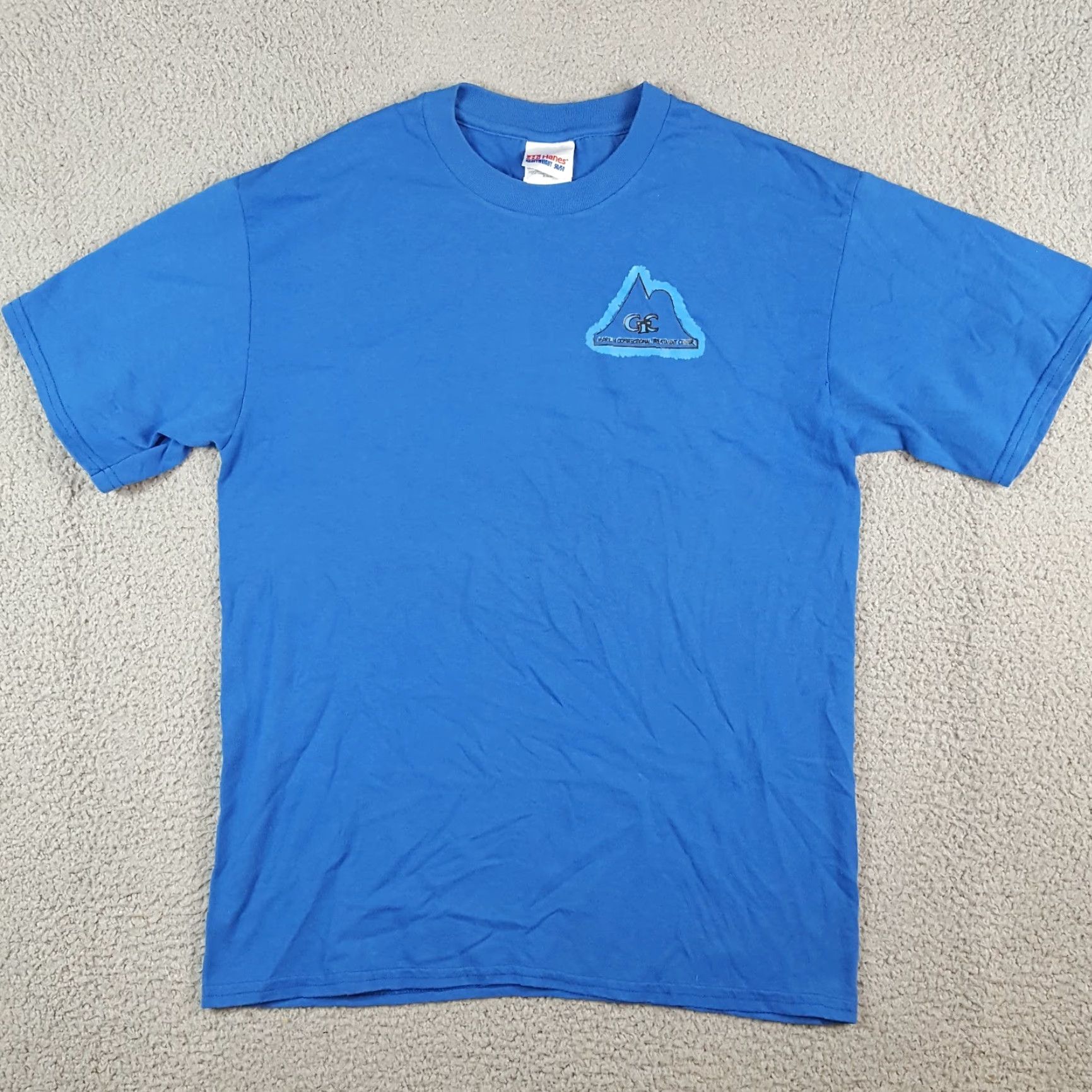 Hanes VINTAGE Hanes Inmate Tee Shirt Prison Jail T Shirt Mens Size M Blue Cotton Embroidered Logo 90s Retro Jail Prison Inmate 00s Y2K Old School Shirt Mens Size US M / EU 48-50 / 2 - 2 Thumbnail