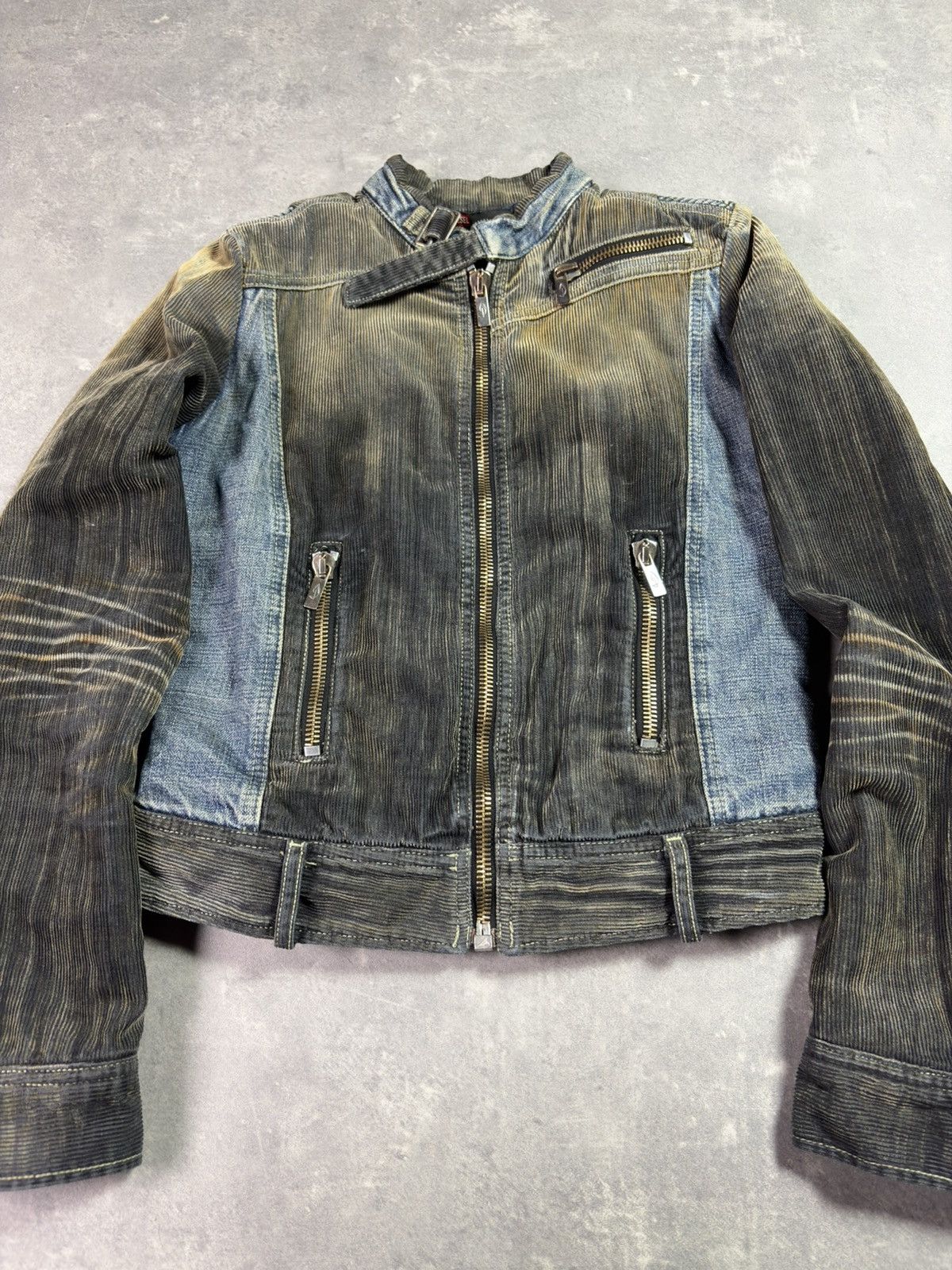 Diesel 00s Diesel Corduroy Racing Moto Cropped Denim Jacket M S Size M / US 6-8 / IT 42-44 - 7 Thumbnail