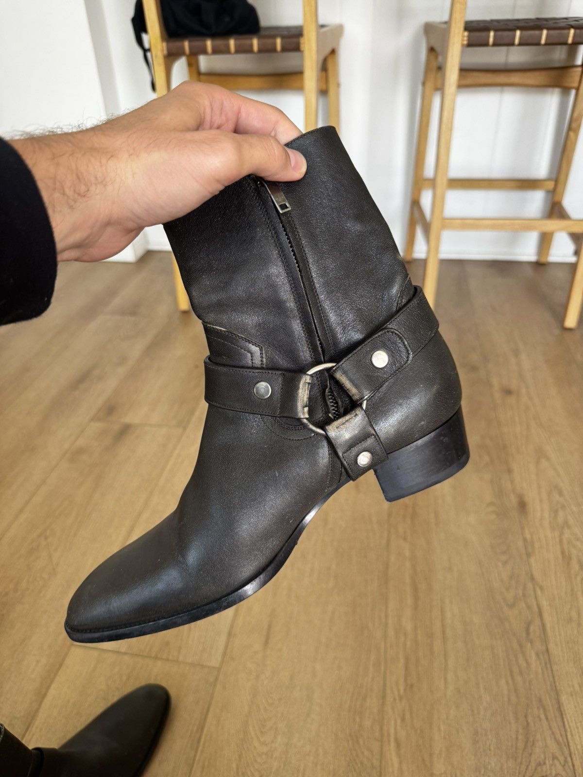 Saint Laurent Paris Black Harness Wyatts Size US 12 / EU 45 - 3 Thumbnail