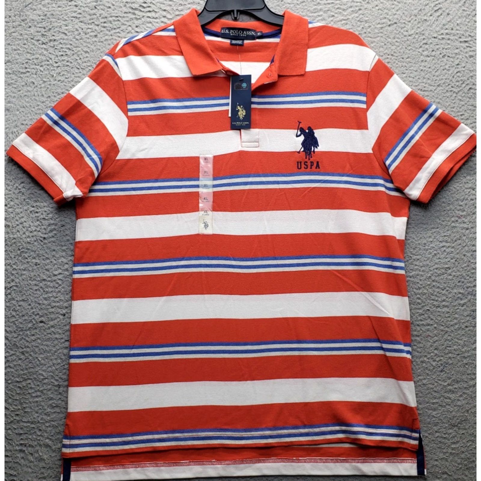 Vintage US Polo Assn. Polo Shirt Mens XL Multi Stripe Performance Big Pony High Low Slit Size US XL / EU 56 / 4 - 2 Thumbnail